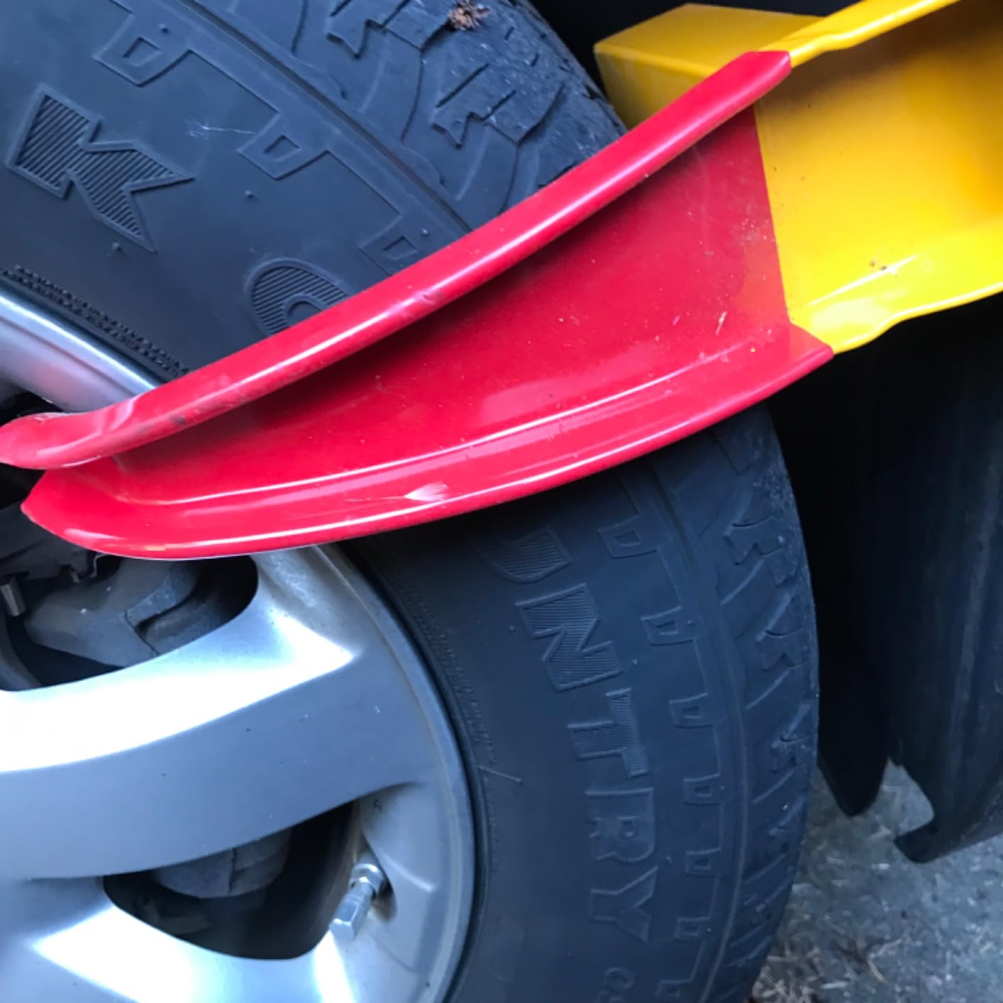 Tevlaphee Universal Wheel Lock Heavy Duty Security Trailer Wheel Lock Anti Theft Wheel Locks for Cars SUV Camper Motorcycle Trailer Great Deterrent Bright Color with 3 Keys (Red-Yellow) customer photo 2