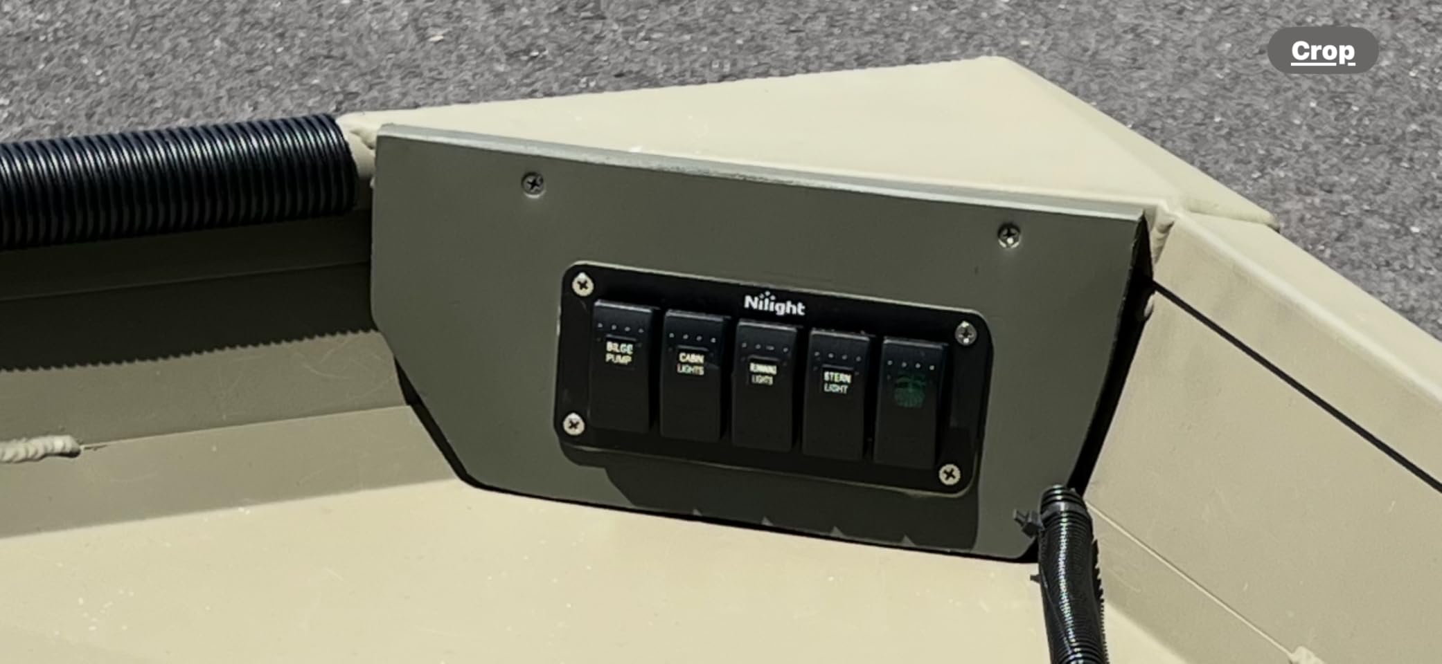 Nilight 5 Gang Rocker Switch Panel 5Pin On Off Toggle Aluminum Holder 12V 24V Dash Pre-Wired Green Backlit Switches for Automotive Cars Marine Boats RVs Truck customer photo 2