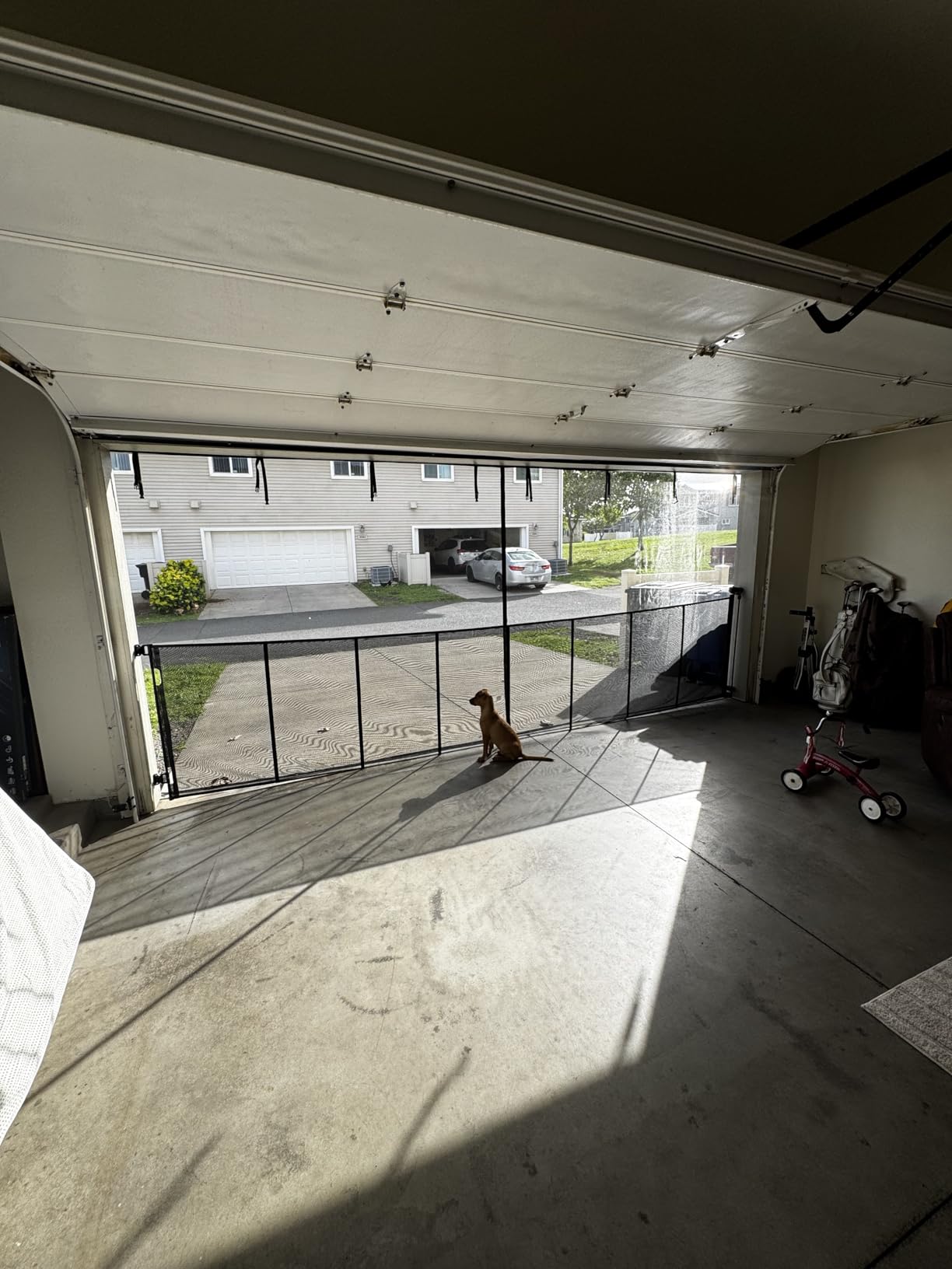 FEGO Garage Door Screen 16x7FT, Magnetic Screen Door with Retractable Fiberglass Mesh and Heavy Duty Weighted Bottom, Easy Assembly & Pass, Hands Free w/ 40 Magnets for 2 Car Garage/Patio/Small Shop customer photo 2