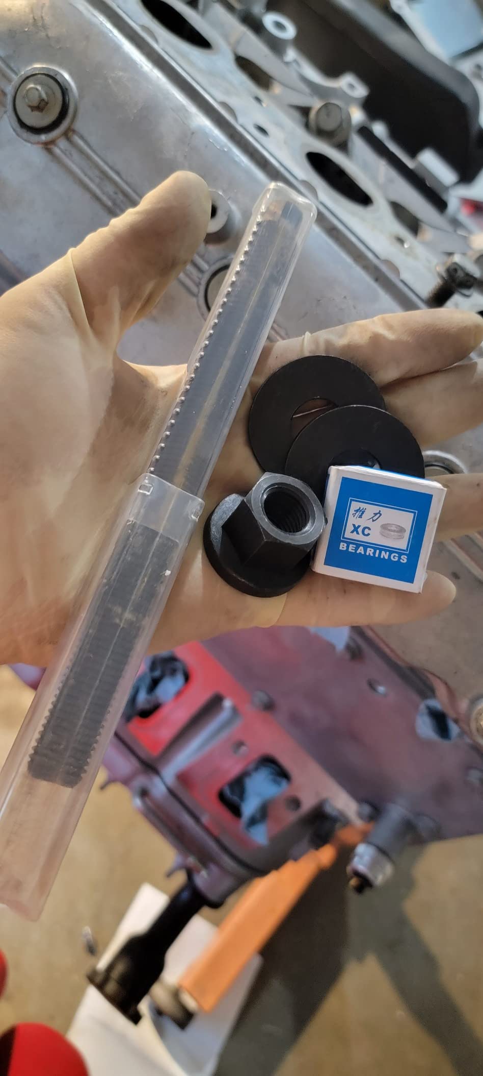 LS Harmonic Balancer Installation Tool Crank Pulley Install Tool 551141 Compatible with GM 1997-UP V8 LS1 LS2 LS3 LS4 LSX LSA LS6 LQ4 LQ9 with Thrust Bearing & Wrench Flats customer photo 2