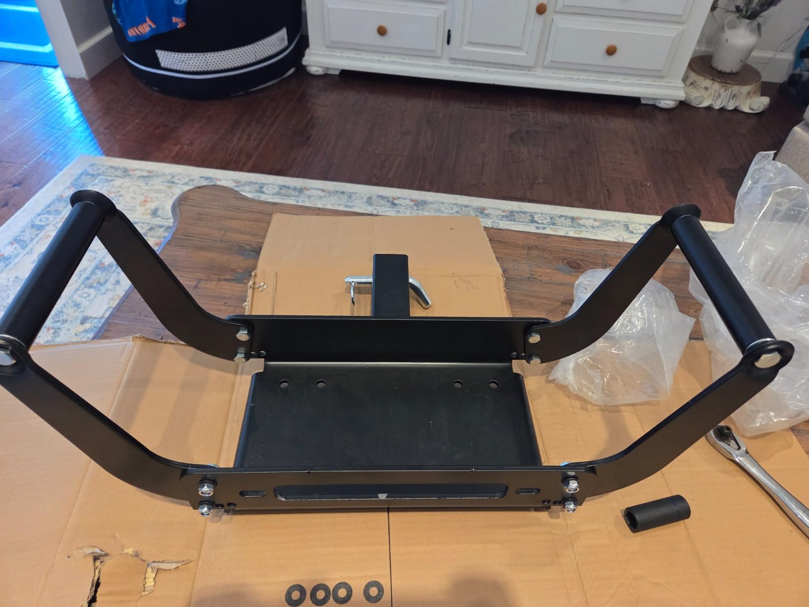 ZESUPER Cradle Winch Mounting Plate for Recovery Winches 8000 lb-13000 lb Hitch Mount Winch Plate Winch Mount Recovery Winches customer photo 2