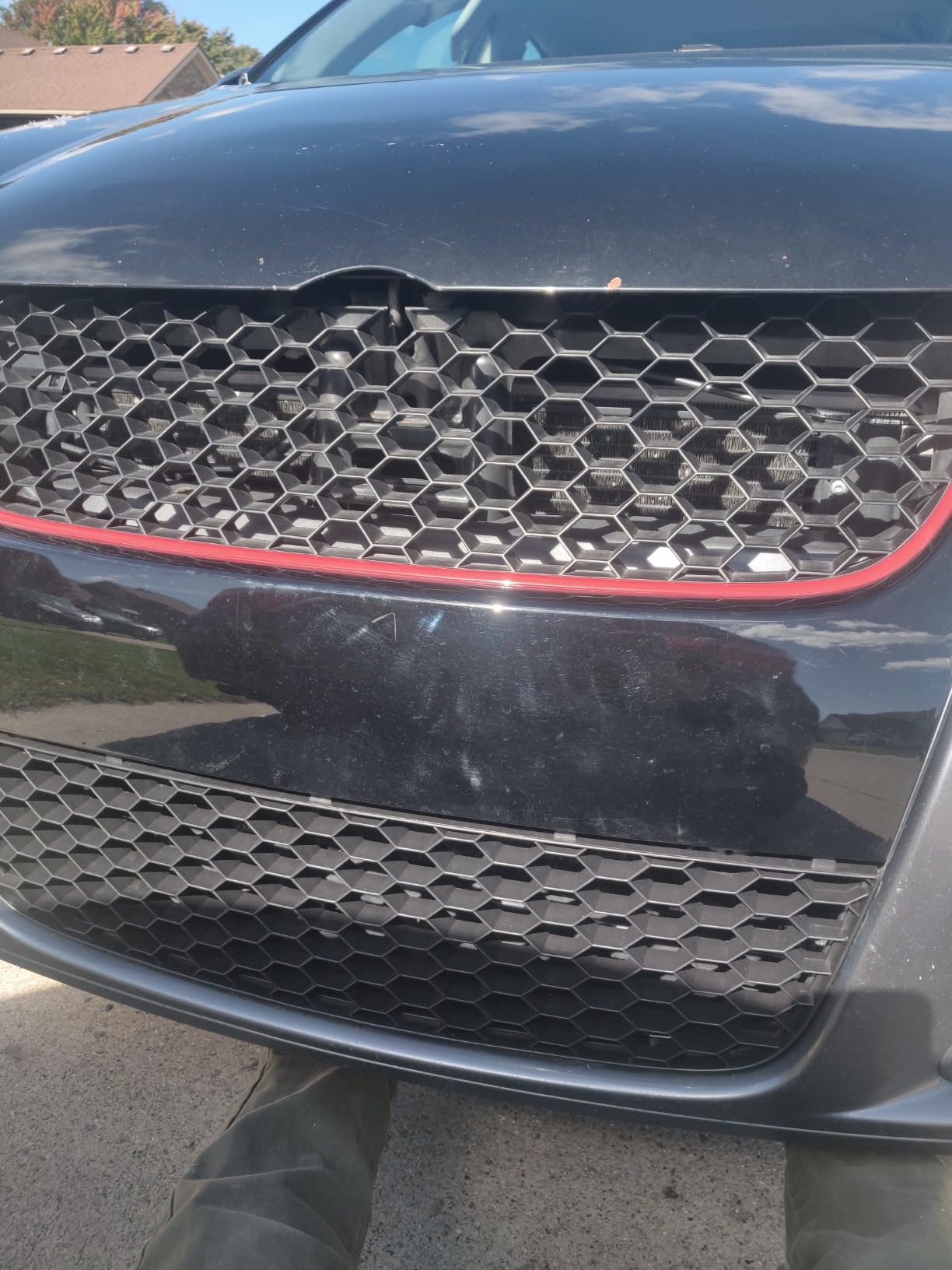 PartsFlow Front Bumper Lower Center Grill Honeycomb Mesh Grille Black For 2006-2009 VW Volkswagen GTI For 2006-2010 VW Volkswagen Jetta customer photo 1