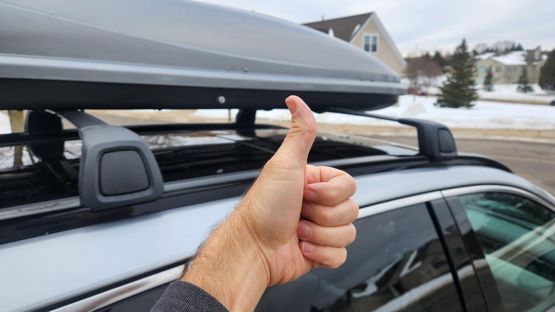 Snailfly Upgraded Crossbar Fit for Hyundai Santa Fe 2019-2023 Anti-Theft Roof Rack Rail Cross Bars for Luggage Kayak Ski Bike Snowboard Skiboard Cargo Carrier 165lbs Capacity customer photo 2