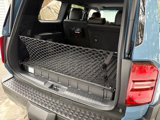 Amiss Cargo Net Stretchable, Car Exterior Accessories, Adjustable Elastic Trunk Storage Net with Hook for SUVs, Cars and Trucks (35.4x15.8 Inch) customer photo 2