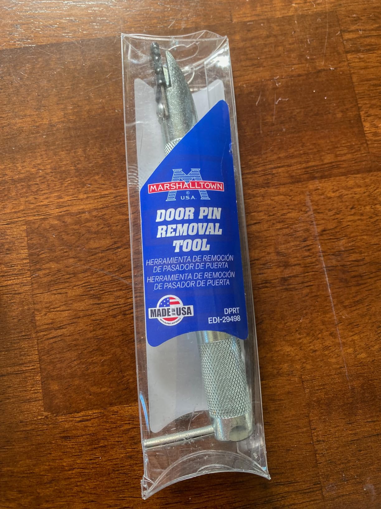 MARSHALLTOWN Door Pin Removal Tool, Spring Steel Retaining Clip, 90-Degree Pin, Remove Door Pins Quickly Without Marring the Finish, Made in the USA, DPRT customer photo 1