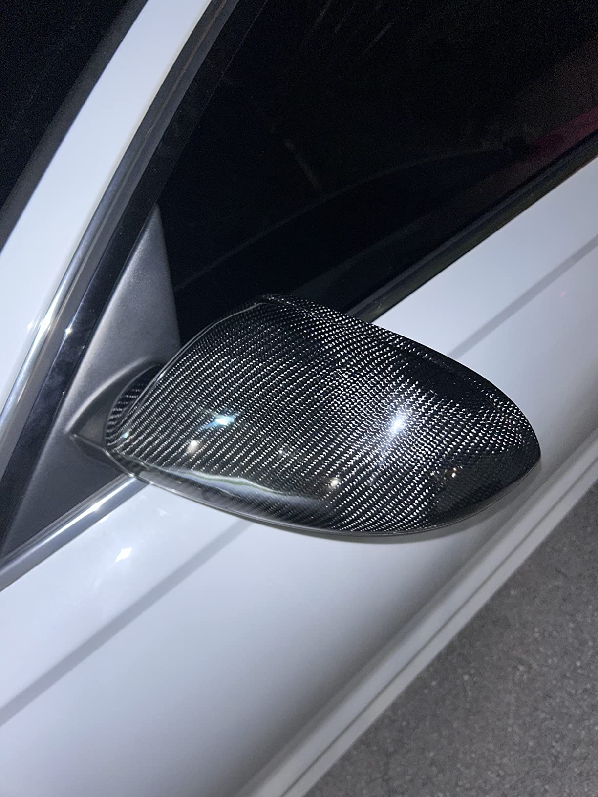 1 Pair Rearview Mirror Case Real Carbon Fiber Door Wing Mirror Cover Cap Shell Housing For Audi A6 C7 S6 2012-2018 (With Hole For Side Assist) customer photo 1
