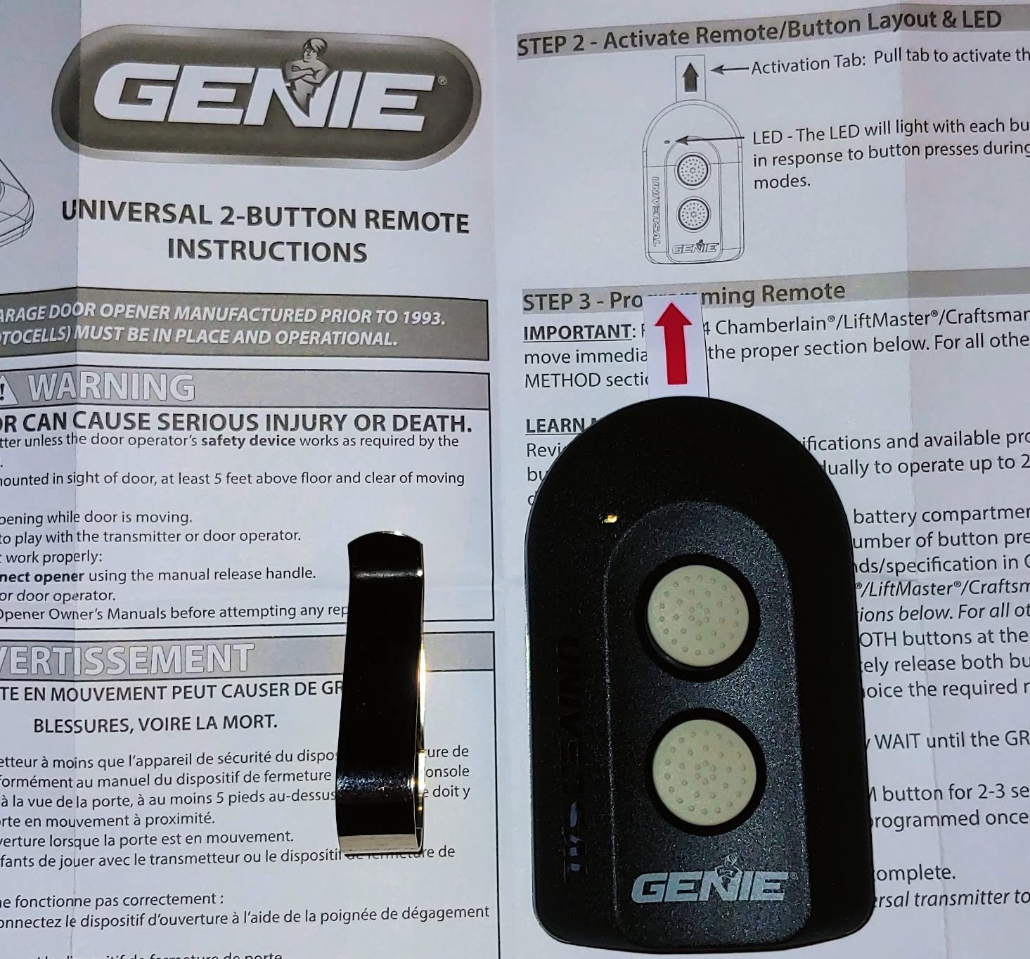 Genie Universal Garage Door Opener Remote, 2 Button, Model ACSCTG-UNIV2, Compatible with LiftMaster, Chamberlain, Genie, Craftsman customer photo 2