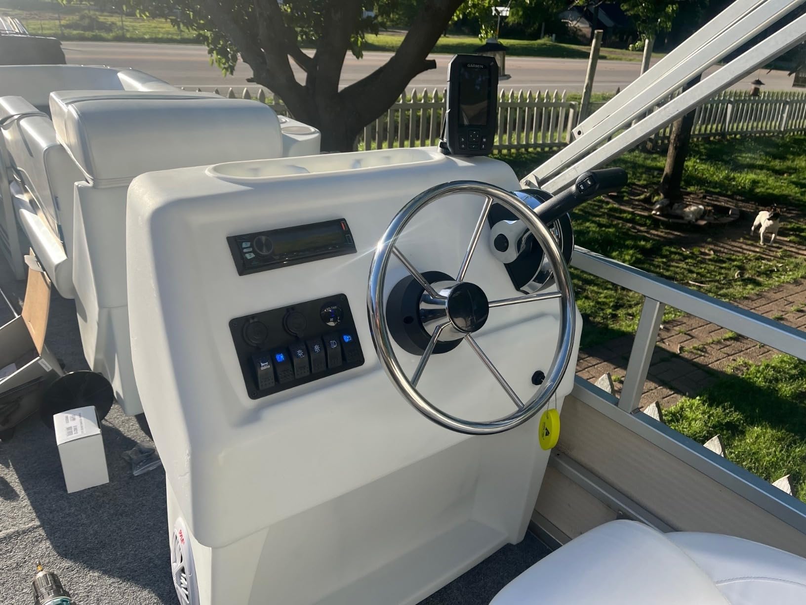 DaierTek 6 Gang Marine Rocker Switch Panel Waterproof 12 Volt, Boat Toggle Switch Panel 12V Blue LED Lighted for Boat Car RV UTV with USB Cigarette Lighter Socket Voltmeter customer photo 2