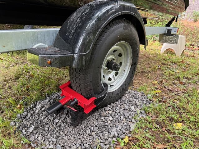 CARTMAN 2 Packs Heavy Duty Trailer Wheel Lock, Adjustable Anti Theft Wheel Clamp, Great Deterrent for Trailers SUV Boats ATVs Motorcycles Golf Cart, 6 Alike Keys customer photo 2