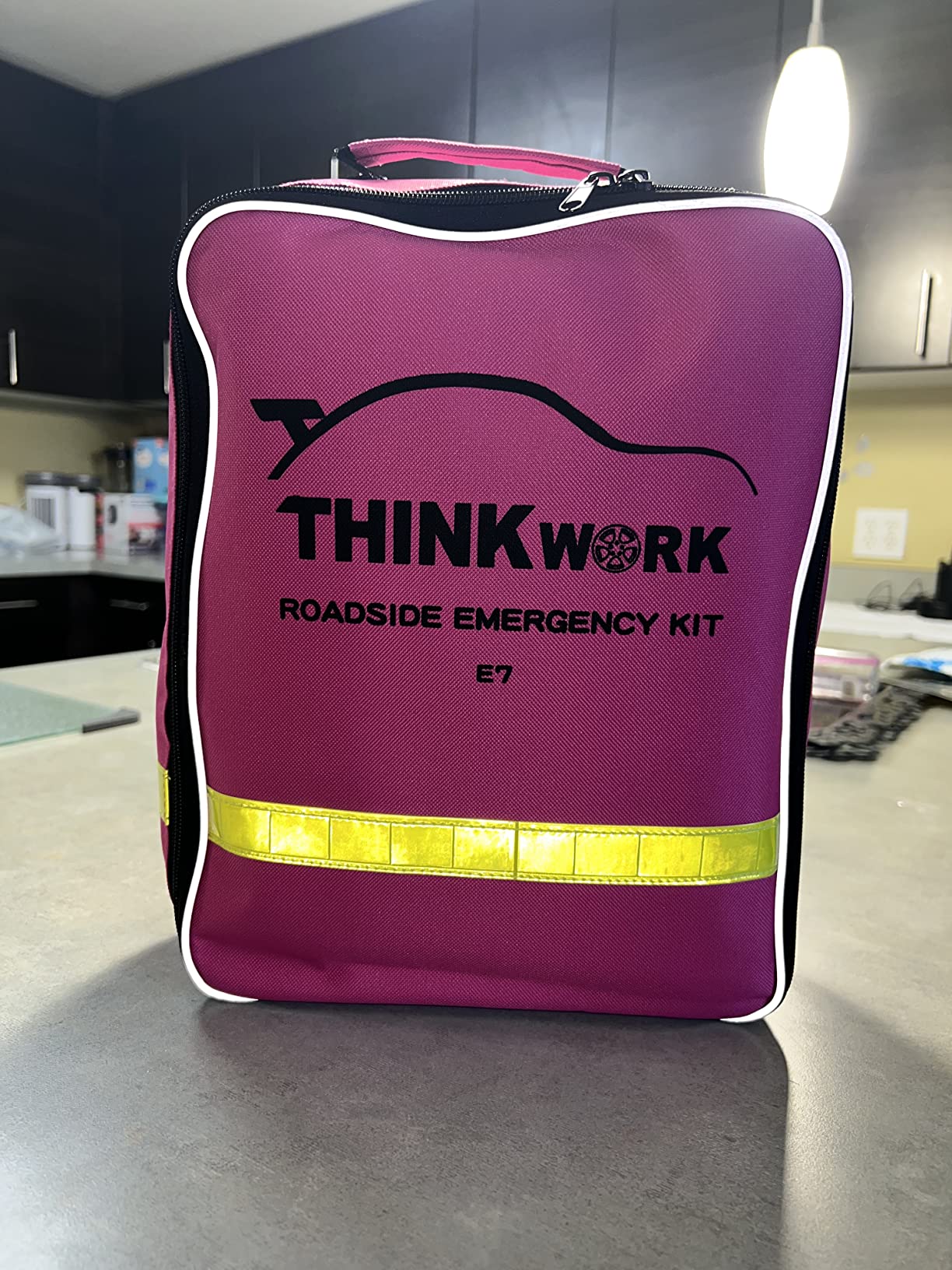 THINKWORK Car Emergency Kit for Teen Girl and Lady's Gifts, Pink Emergency Roadside Assistance kit with Digital Air Compressor, 10FT Jumper, First Aid Kit, and More Ideal Pink Car Accessories Tool -E7 customer photo 2