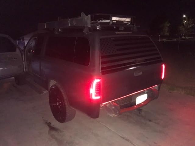 AmeriLite for 2000-2006 Toyota Tundra Standard | Access Cab C-Type LED Tube Black Replacement Brake Tail Lights Pair customer photo 2