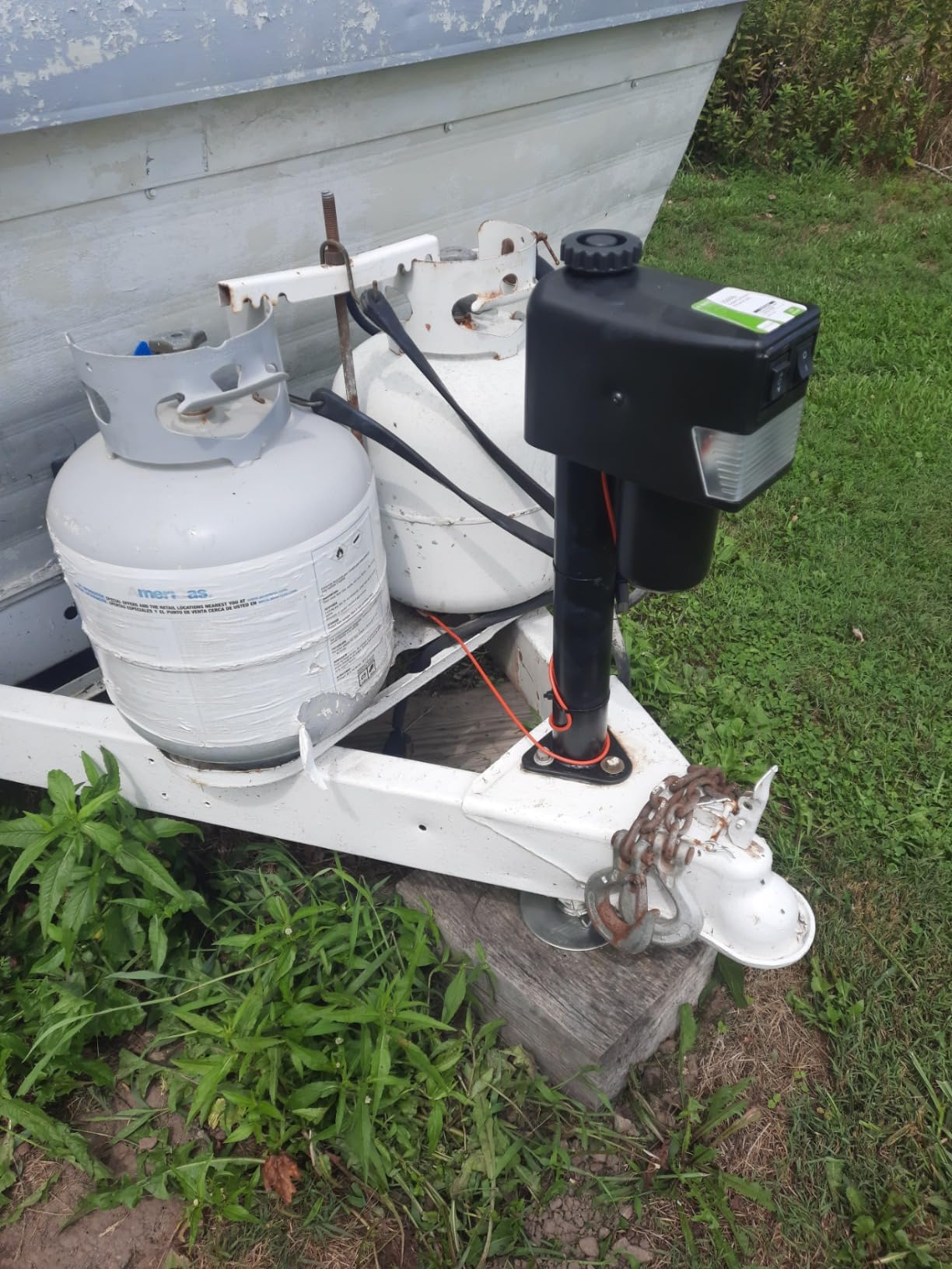 RVMATE Electric A-Frame Trailer Jack up to 3500-4000lbs | RV Electric Power Tongue Jack with Accessories Manual Crank Handle and Level, 18
