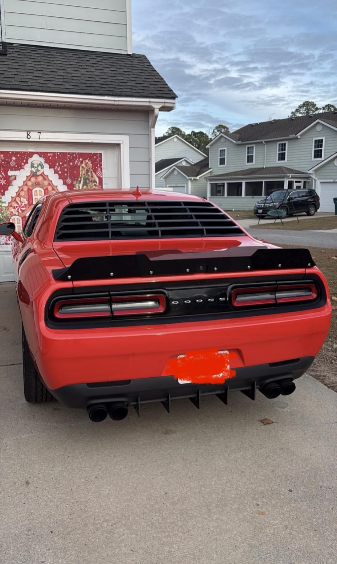 Rear Diffuser 5 Fins V3 Set for Dodge Challenger 2015-2024 Stock Rear Bumper, Black Rear Bumper Diffuser Shark Fin customer photo 1