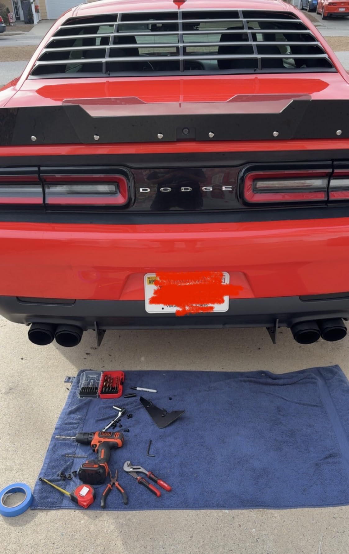 Rear Diffuser 5 Fins V3 Set for Dodge Challenger 2015-2024 Stock Rear Bumper, Black Rear Bumper Diffuser Shark Fin customer photo 2
