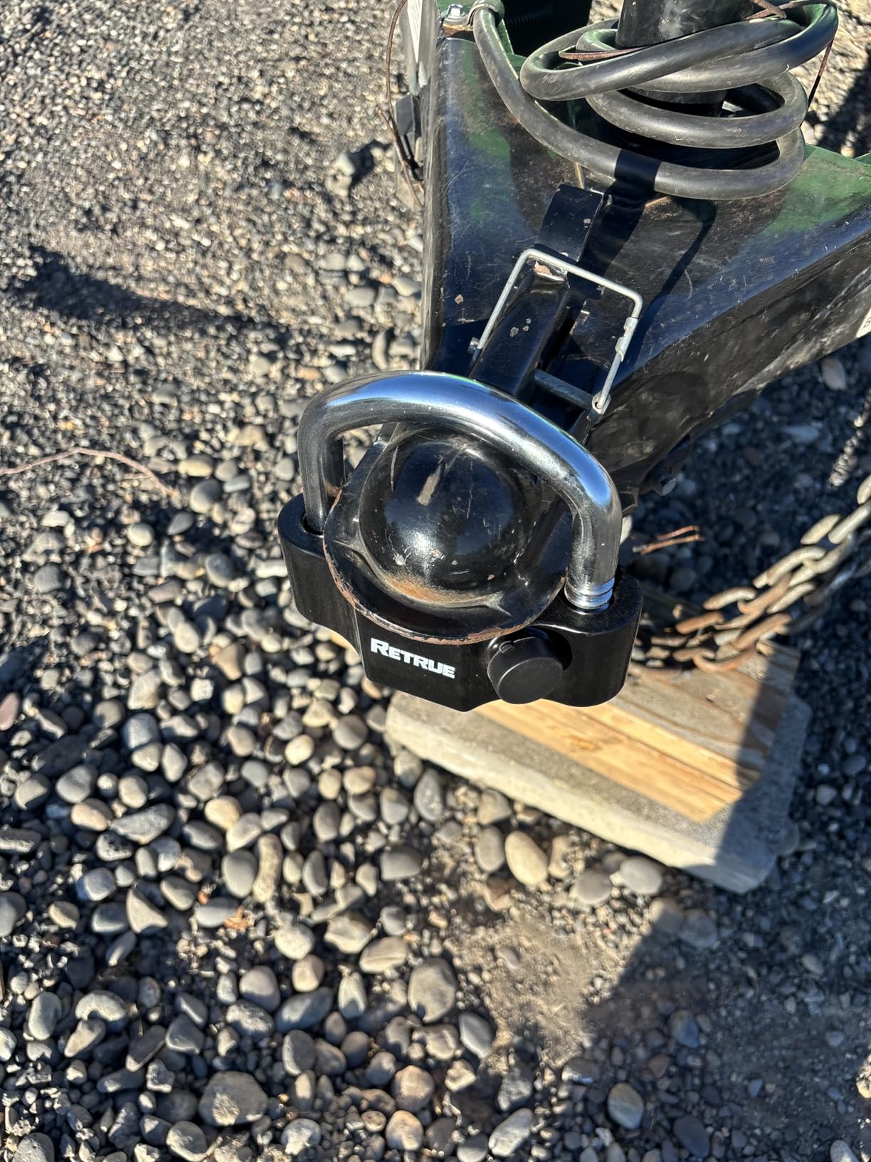 RETRUE Heavy-Duty Universal Coupler Lock Trailer Locks Ball Hitch Trailer Hitch Lock Adjustable Security Steel Fits 1-7/8 Inch, 2 Inch, 2-5/16 Inch Couplers Grey & Silver customer photo 2