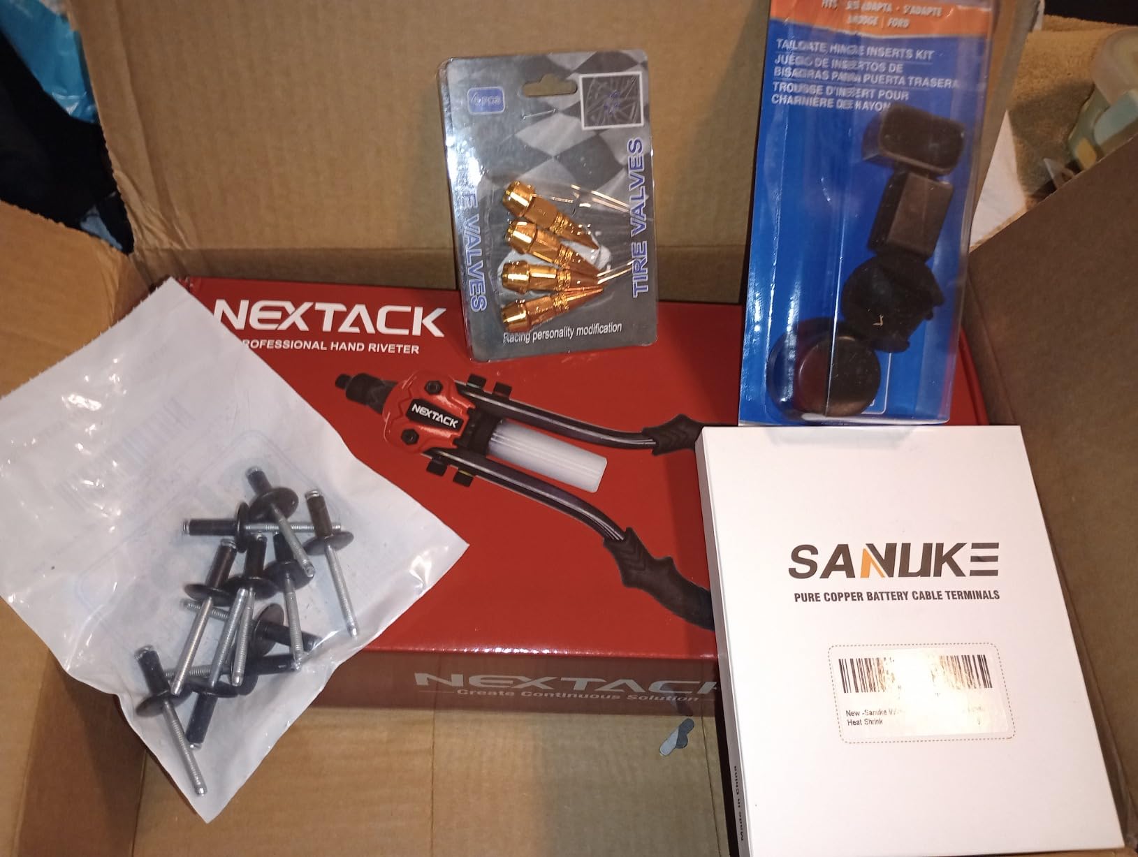 Rivet Gun Kit with 350 Rivets, Heavy Duty Two-Handed 1/4