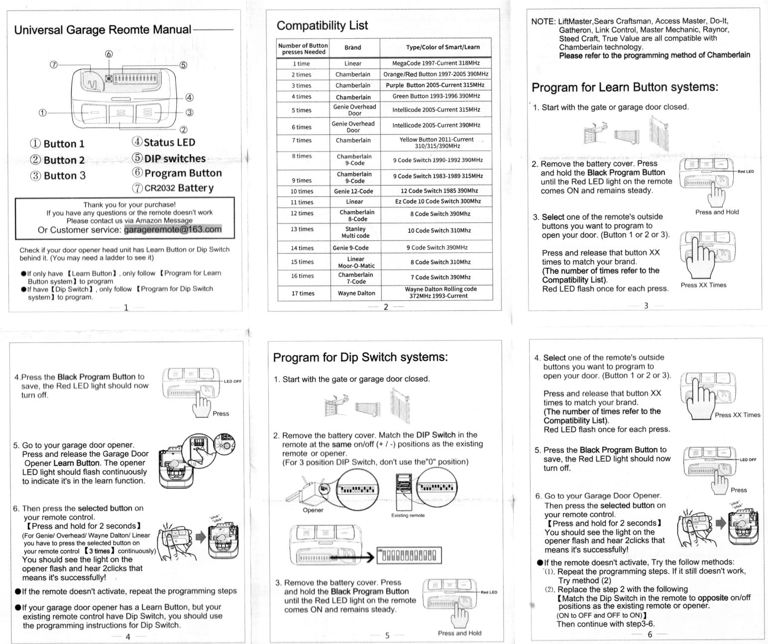 Universal Garage Door Opener Remote Compatible with LiftMaster Chamberlain Genie Craftsman Linear Wayne Dalton Overhead Garage Door Opener (2 Pack) customer photo 1