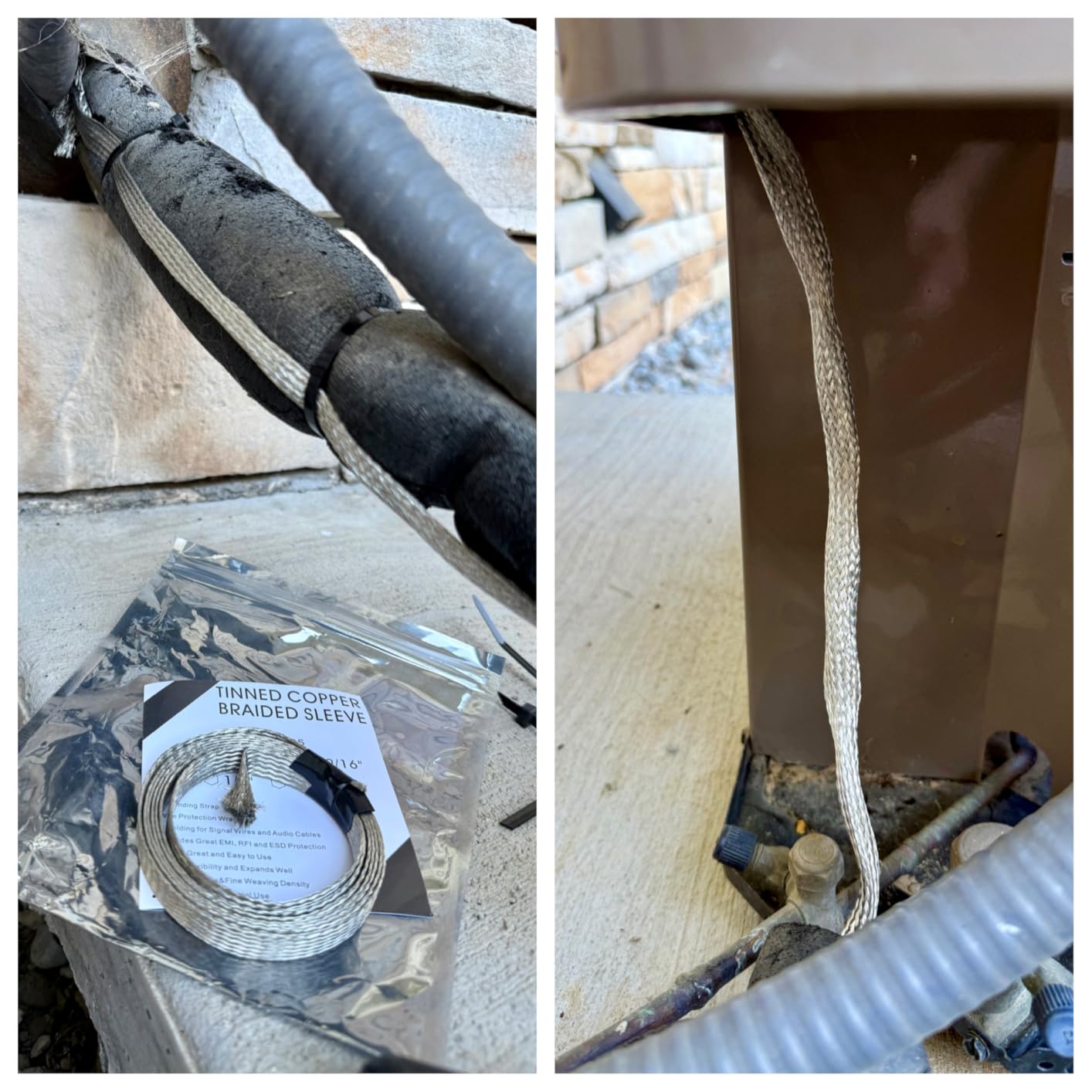 Tinned Copper Grounding Braid Straps Shielding Wire Sheathing Cable Sleeve Metal Flat Mesh Flexible Expandable (1/2 in Wide-15ft) customer photo 1