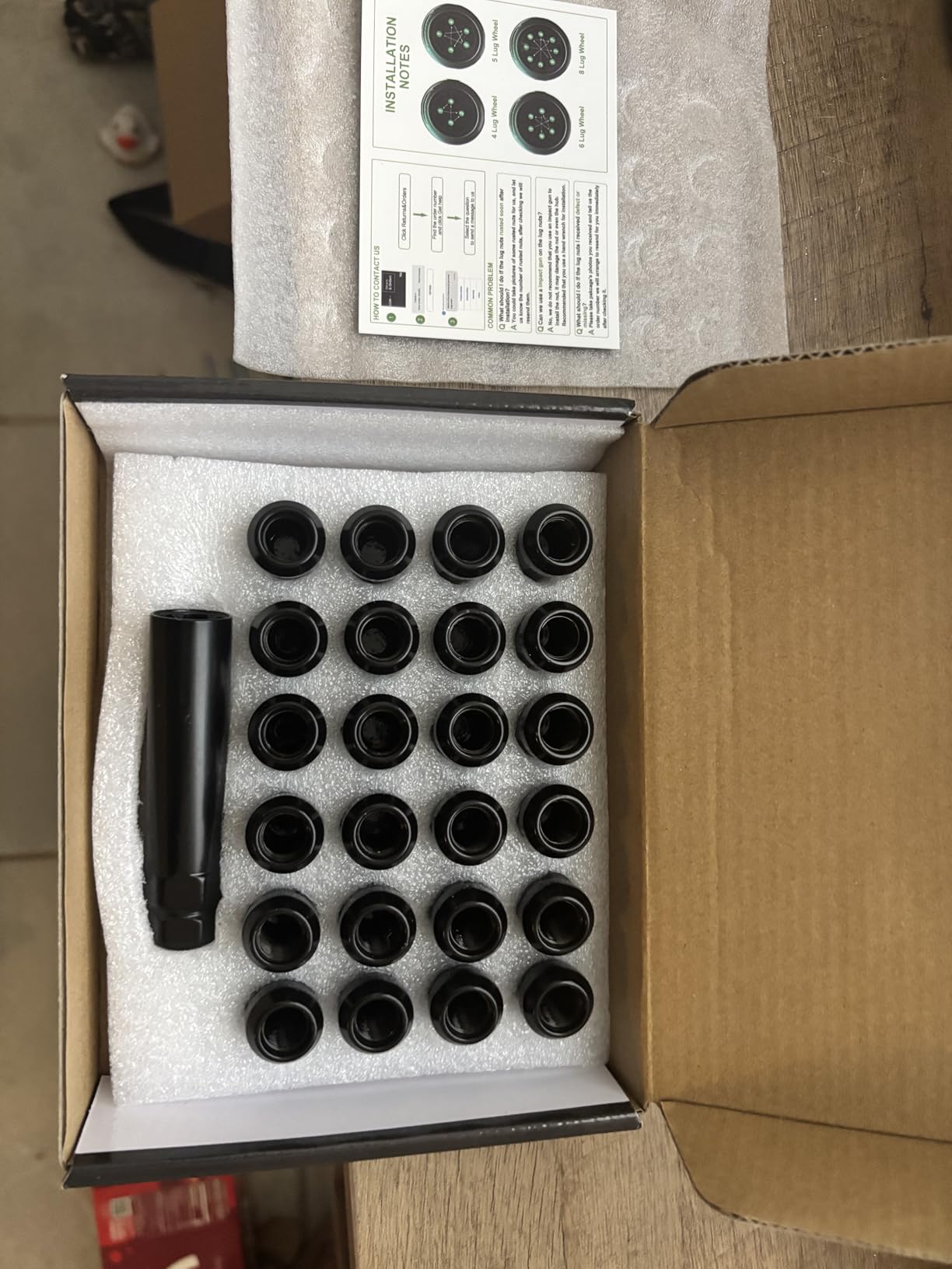 1/2-20 23PCS Lug Nuts - Replacement for 1987-2018 Jeep Wrangler JK, 2002-2012 Liberty, 1993-2010 Grand Cherokee Aftermarket Wheel, 17mm Hex, Black Closed End Short Nuts with Socket Key customer photo 2