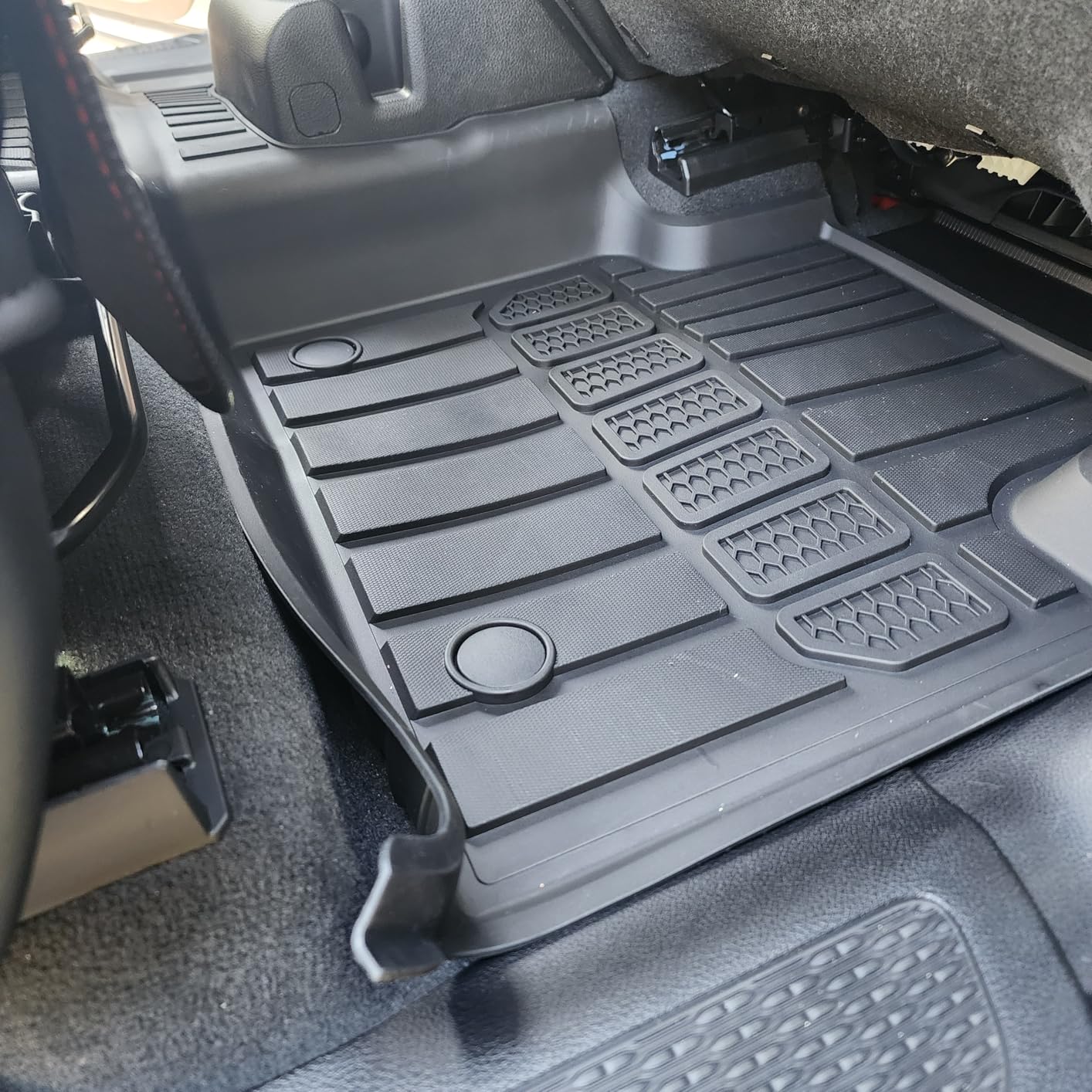 3W Floor Mats & Cargo Liner Fit for Jeep Grand Cherokee L 2021-2025 2026 All Weather TPE Custom Fit Floor Liner for 1-3 Rows&Trunk (ONLY for 6-Passenger Without Center Console) Full Set Car Mats Black customer photo 2