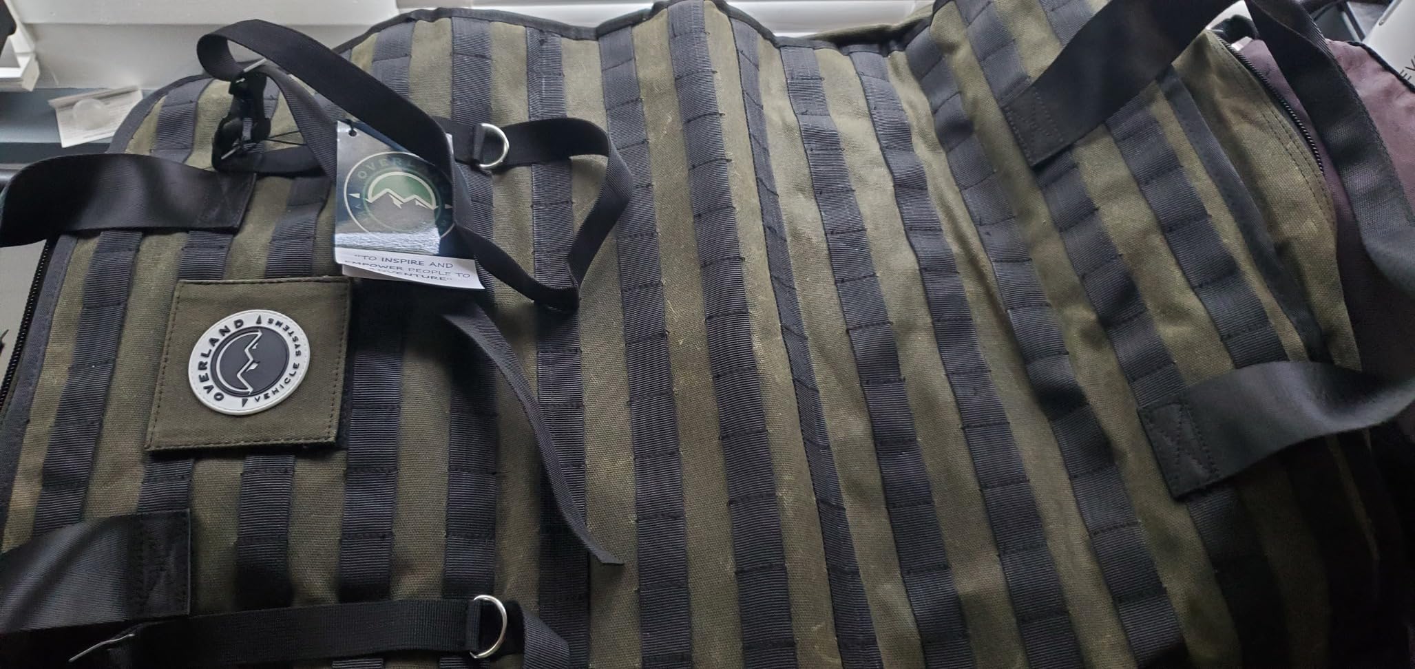 Overland Vehicle Systems Large Recovery Bag with Handle & Straps - #16 Waxed Canvas Storage - Infused with Paraffin Wax Waterproofing - Two Heavy Duty Alligator buckles and Industrial Nylon Handle customer photo 1