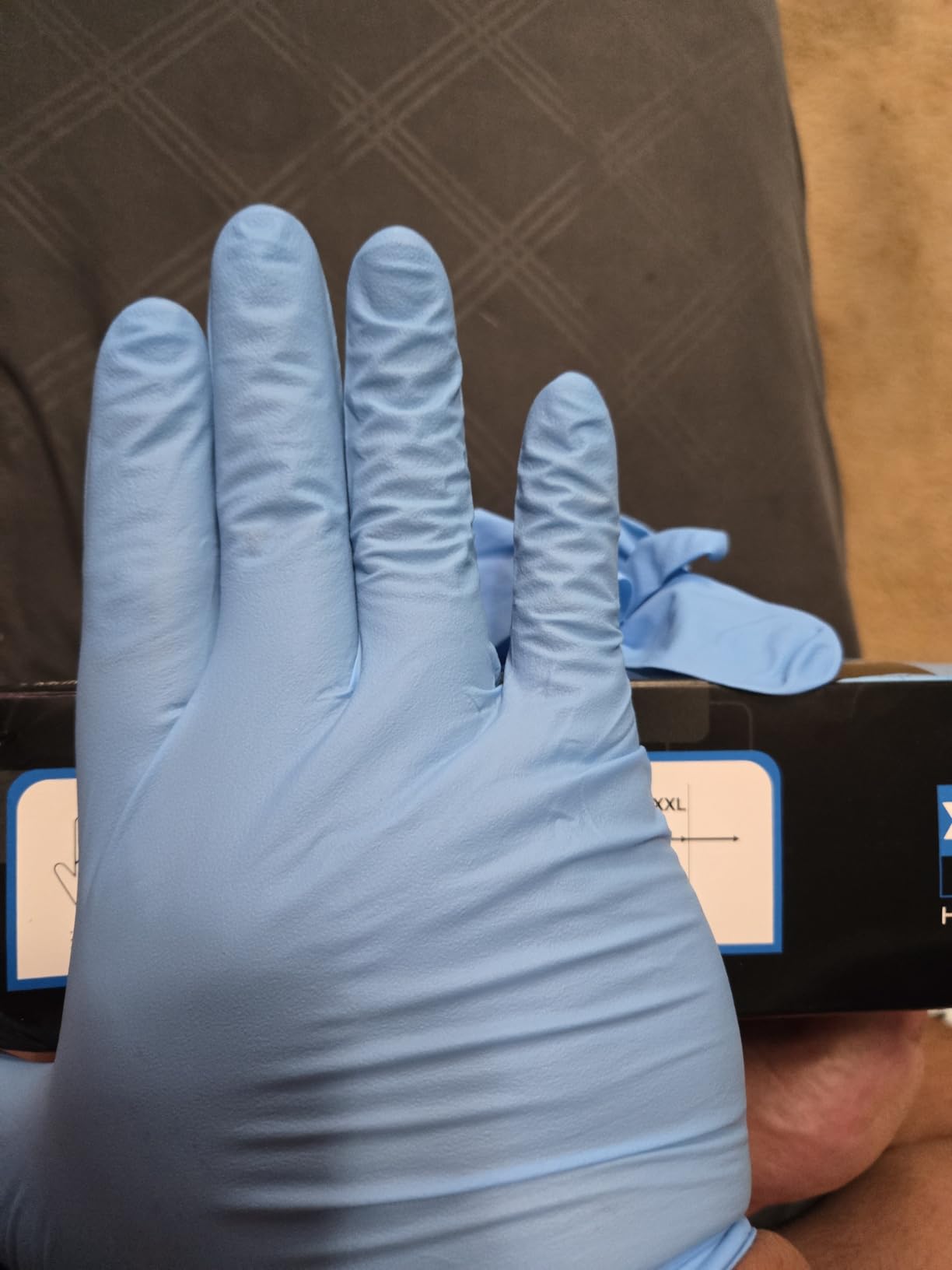 TitanFlex Nitrile Exam Gloves, Blue, 6-mil, Heavy Duty Nitrile Gloves, Mechanic Disposable Gloves, Latex Free, Powder Free customer photo 1