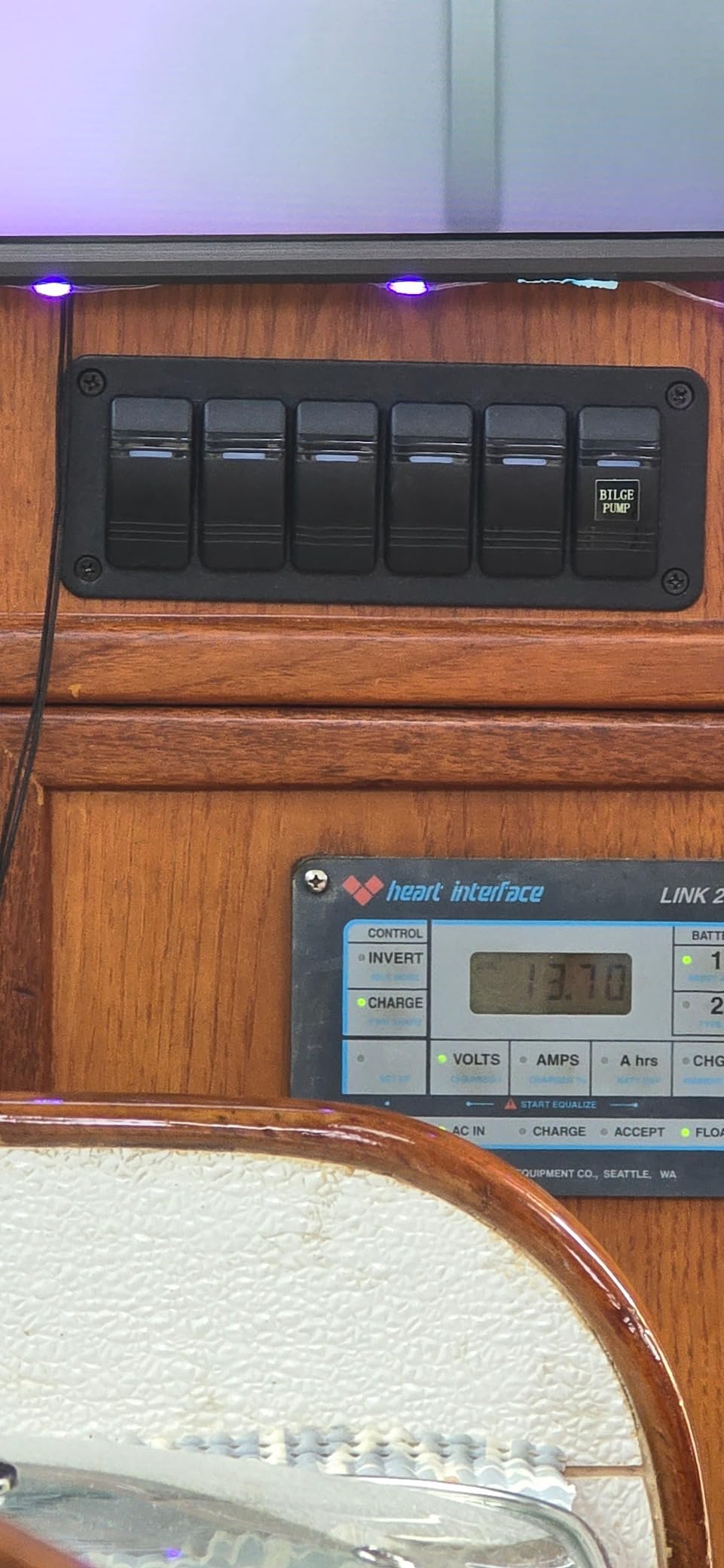 Joinfworld 6 Gang Rocker Switch Panel 12V Marine Boat Switch Panel Waterproof 12 Volt Blue LED Light Toggle Switch Panel ON Off with Pre-Wired for Boat Automotive Car Truck RV UTV customer photo 1