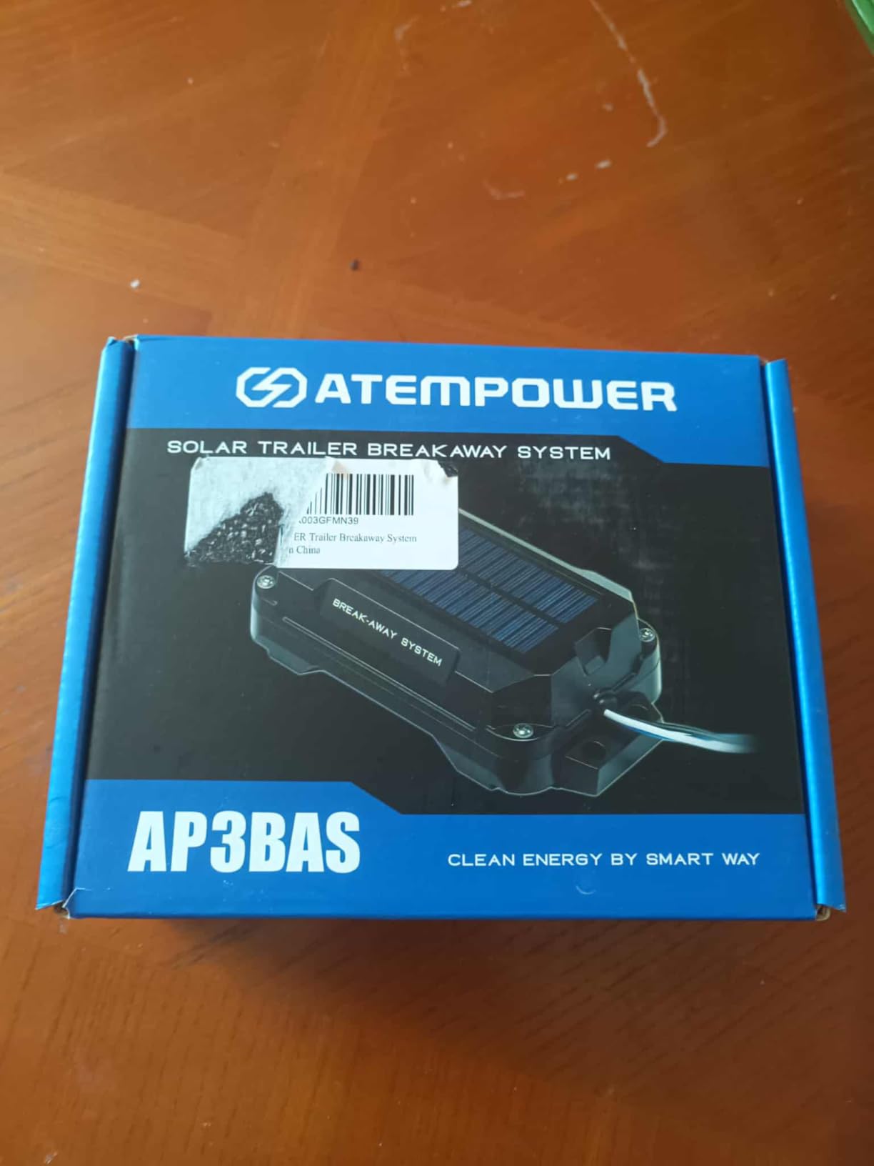 ATEM POWER Trailer Brake Controller Kit with Switch 12V 3AH LiFePO4 Lithium Battery Trailer Breakaway Kit Brake Controller Built-in Solar Panel LED Indicator Break Away System for Trailer Caravan IP65 customer photo 2