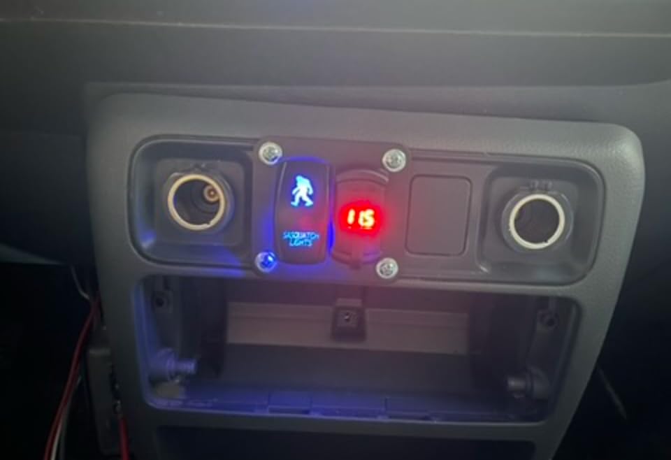 MIIGII Switch Panel, 1 Gang Rocker Toggle Switch Aluminum Housing Bracket for Car Truck Marine Boat RV Vehicle, Waterproof Panel customer photo 2