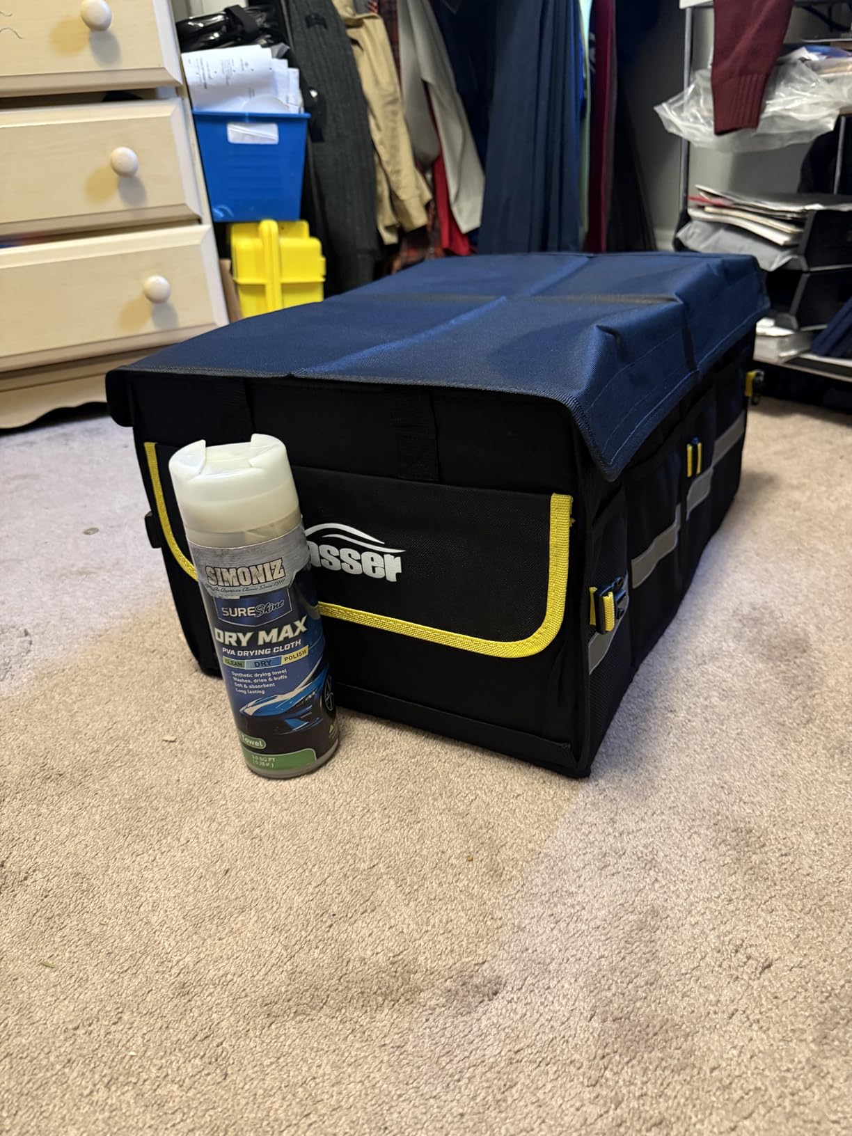 Oasser Car Trunk Organizer, 3 Compartments Collapsible Waterproof Car Organizer Storage with Foldable Cover, Reflective Strip, Non-Slip Bottom, 4 Mesh Pockets for SUV/Truck/Sedan/Camping/Road Trip customer photo 1