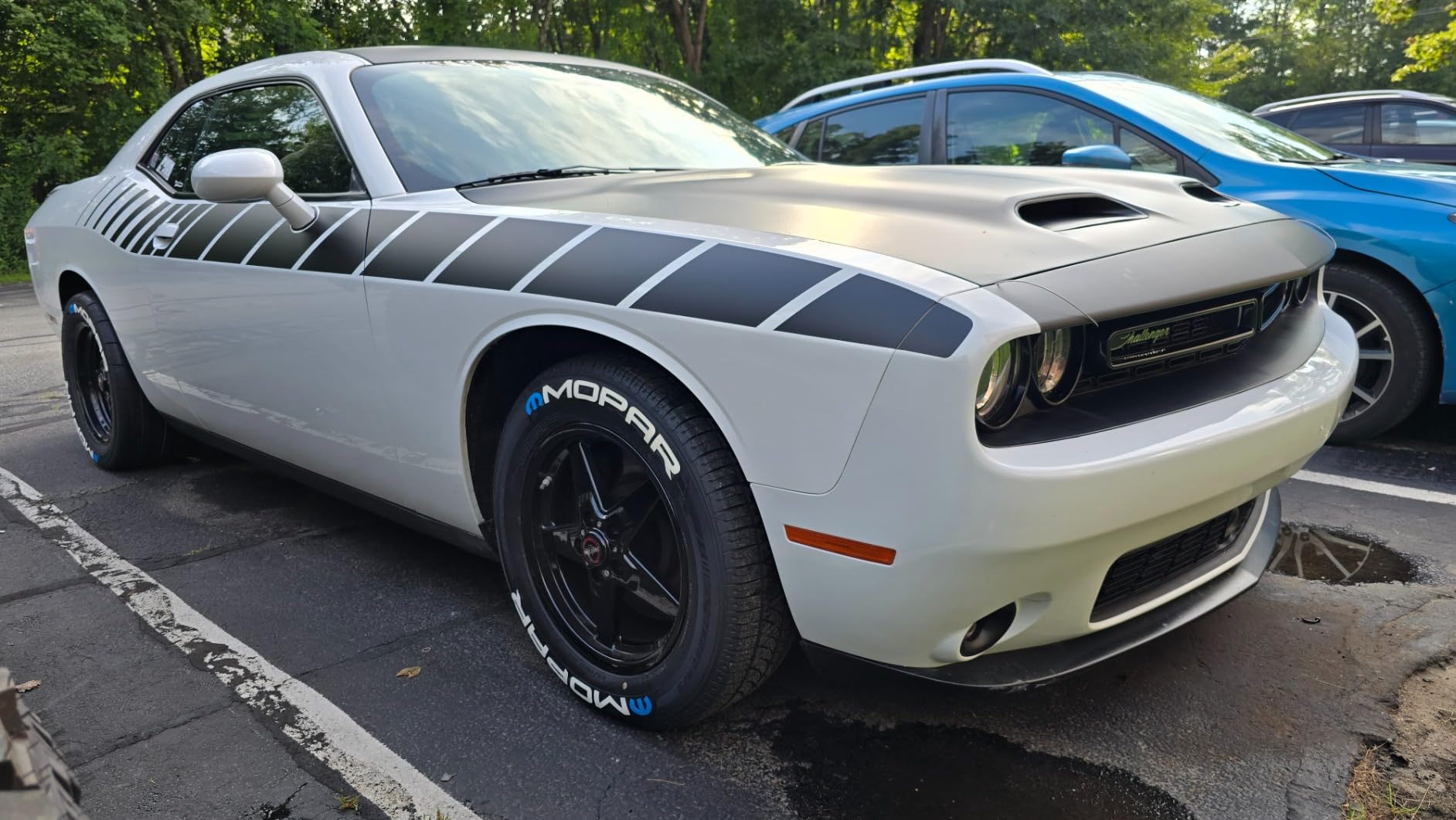 Tire Stickers Mopar with M Logo - Permanent DIY Glue On Tire Letters USA Made with Glue & 2oz Touch-Up Cleaner / 19-21 Inch Wheels / 1.50 Inches/White / 8 Pack customer photo 2