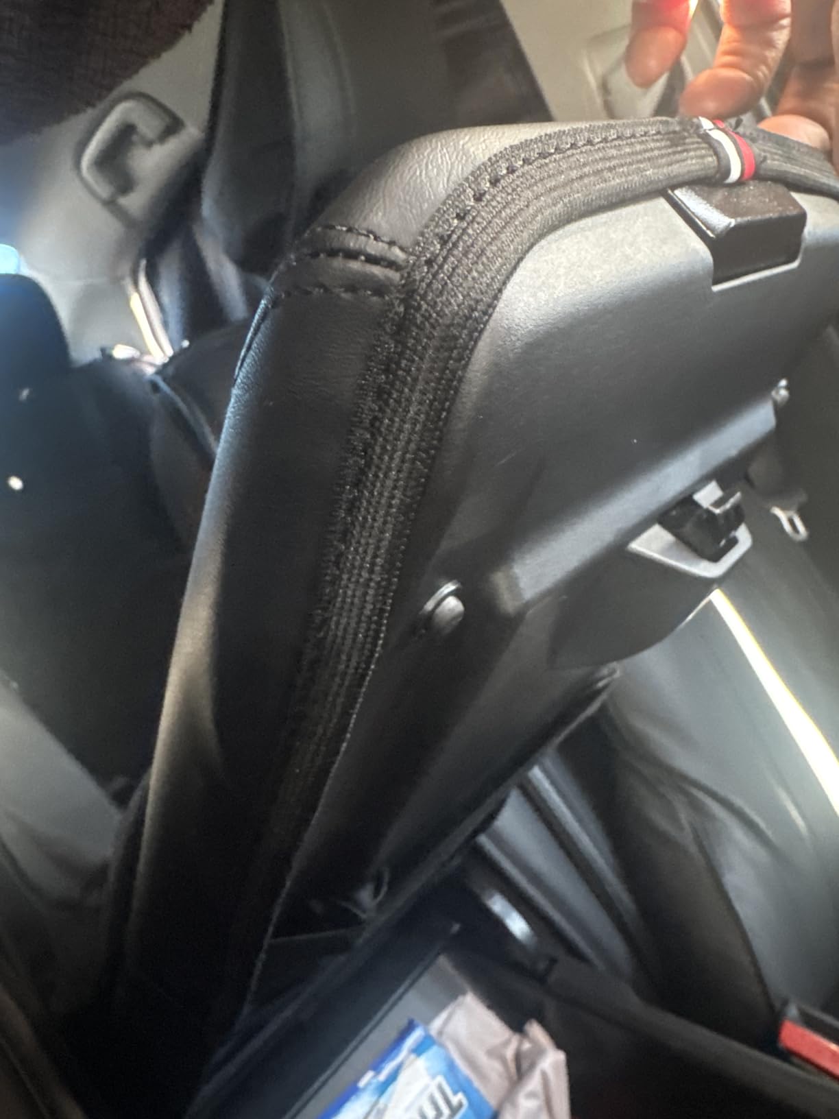 TOPINSTALL New Center Console Cover Compatible with 2018-2024 Toyota Camry Interior Accessory, PU Leather Armrest Box Lid Protector Anti-Scratch Middle Console Cover Black (Not for 2025) customer photo 1