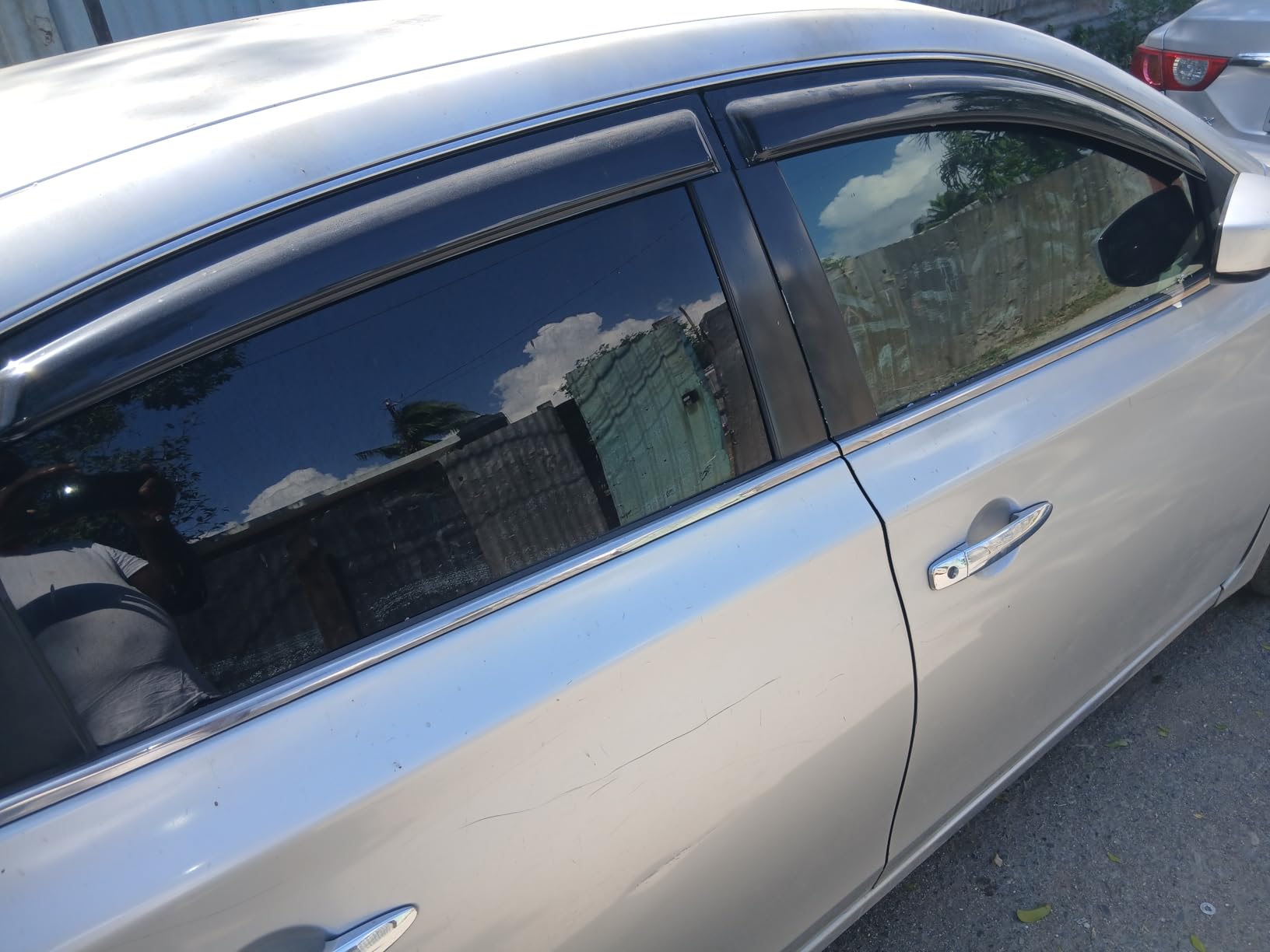 4pcs Front+Rear Smoke Tint Sun/Rain Guard Outside Mount Tape-On Vent Window Visors Compatible with 11-17 X3 F25 customer photo 1