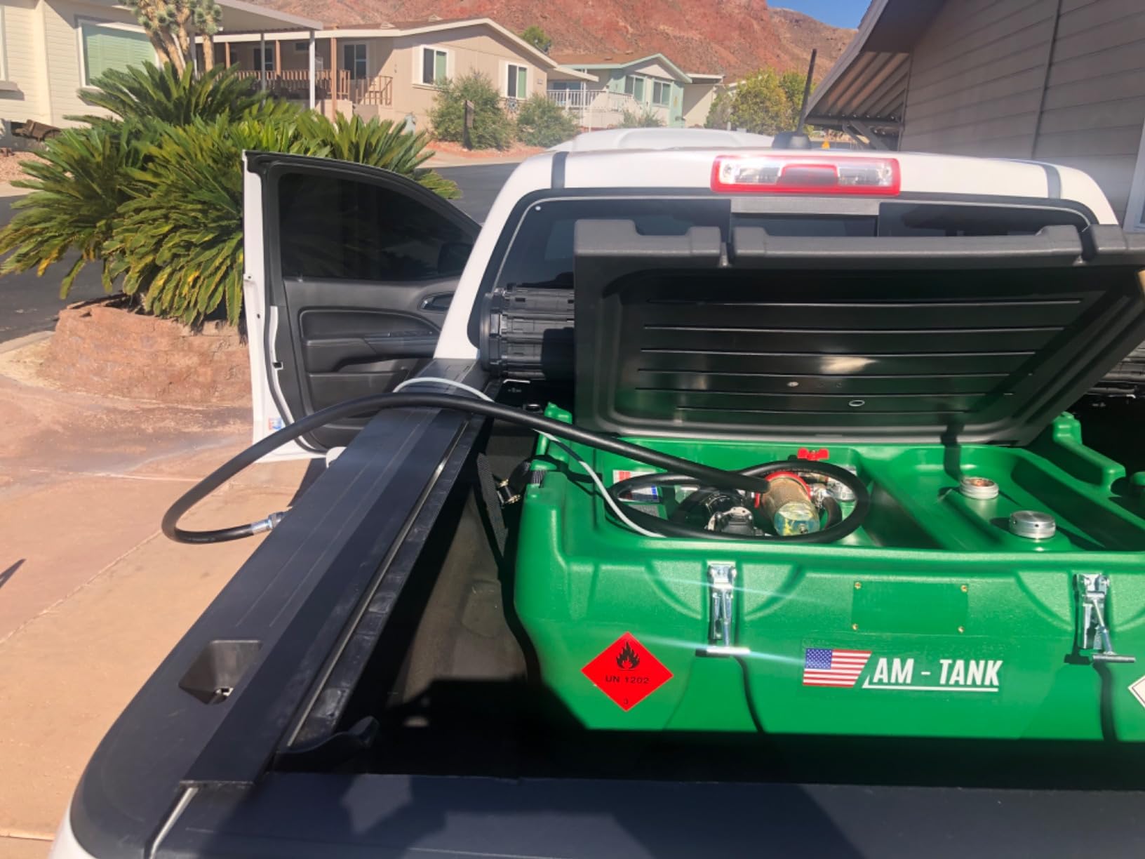 AM-TANK 58 Diesel Portable Tank - 58 Gallon, Fits Under Truck Tonneau Cover, 12V Pump, Particulate and Water Filter, 13ft Hose, Auto-Nozzle customer photo 2