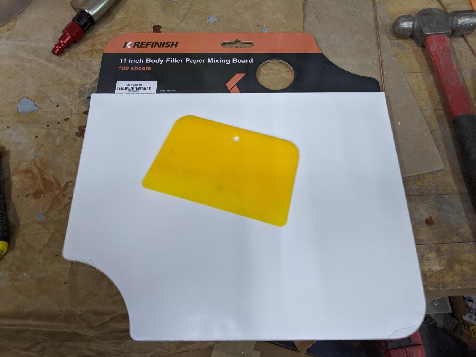 Body Filler Mixing Board Disposable Paper Mixing Board Sheets, Superior Mixing Pad for Contamination Free Body Filler Mixing, 100Pcs Solvent Resistant Tear-Off Quick-Mixing Papers customer photo 1