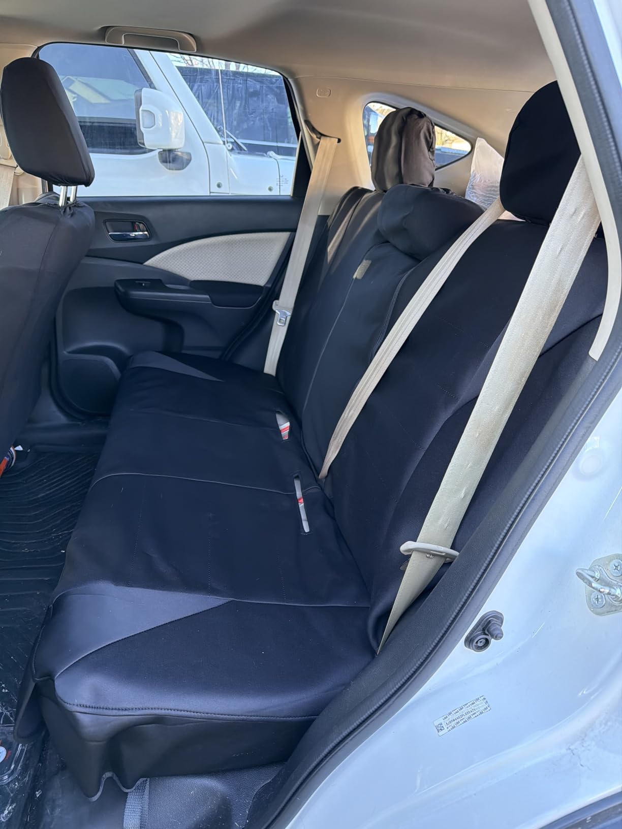 CAR PASS Waterproof Car Seat Covers Full Sets, Universal Fit Seat Covers for Cars, EVA Neoprene Seat Cover Set Full Sets, Interior Covers for Auto SUV, Vans, Sedans, Trucks (Black and Gray) customer photo 2