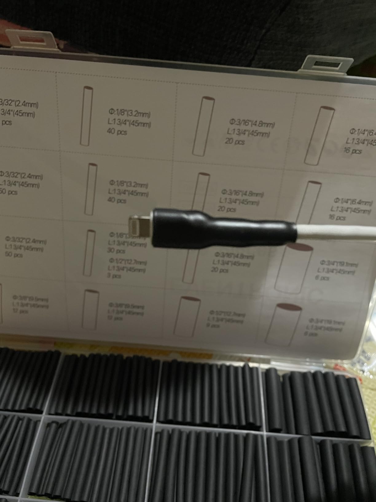 400 Pcs Heat Shrink Tubing Kit-3:1 Ratio Adhesive Lined,Marine Grade Shrink Wrap - Industrial Heat-Shrink Tubing - Black customer photo 2