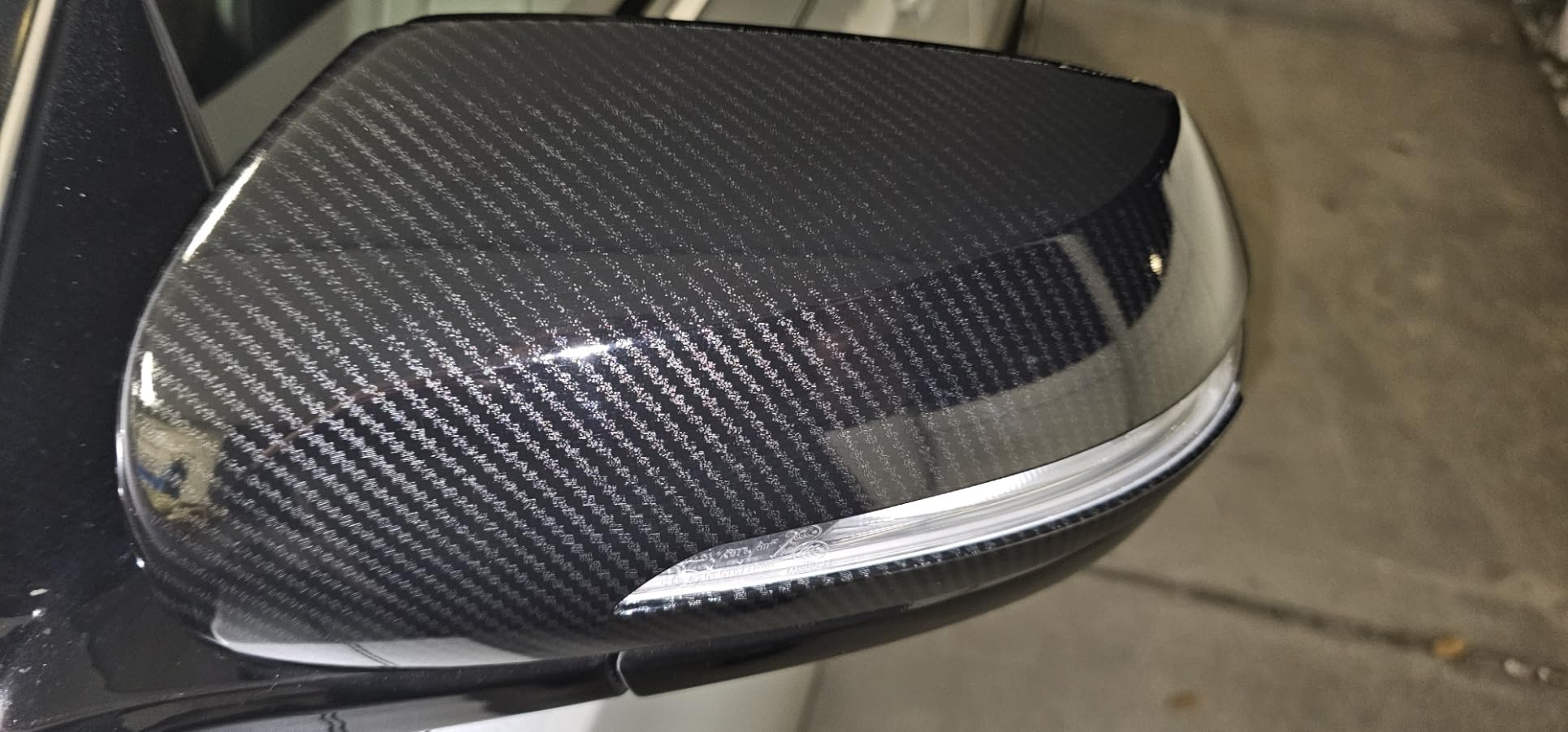 Cnaurda Carbon Fiber Style ABS Car Exterior Mirror Cover Door Side Rear View Mirror Cover Shell Compatible with 2016-2020 Genesis G80 DH Accessories customer photo 1