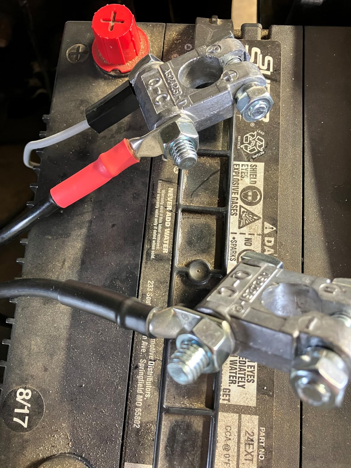 SELTERM Large Size Marine Grade Heat Shrink Tubing Kit 1, 3/4, 1/2, 5/8 Inch Assortment, 3:1 Dual Wall Adhesive Lined, for Battery Cable Lugs Wire Terminal Connectors - Black & Red [108 pcs] customer photo 1