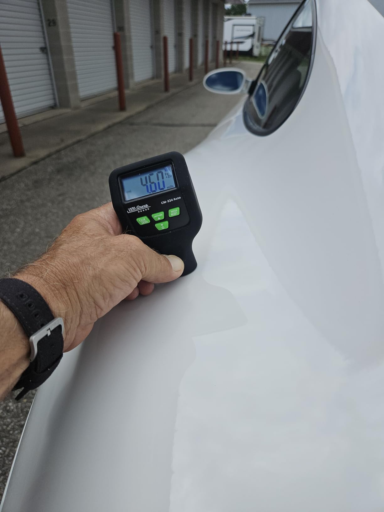Paint Thickness Gauge CM-224 Auto - Digital Coating Thickness Meter for Cars and Automotive Inspection, Fe / Al / Fe+Zn Detection, 0.1 μm Resolution, Factory Calibrated, Large Backlit LCD customer photo 3