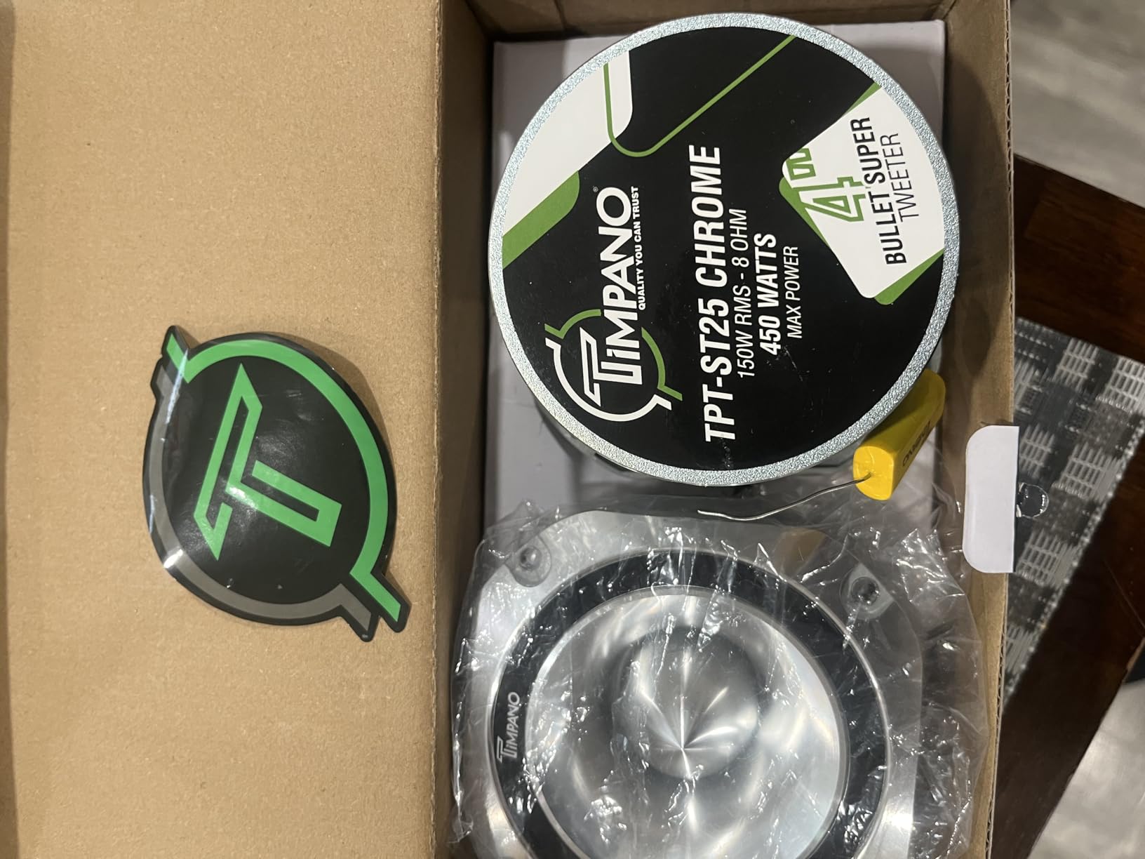 Timpano Super Tweeter 4 Inch TPT-ST25 Chrome, 8 Ohm, 900 Watts Max, 107 dB, 1.5 in Voice Coil, High Sensitivity, Slim Profile Bullet Tweeters Speakers for Pro Audio (Pair) customer photo 1