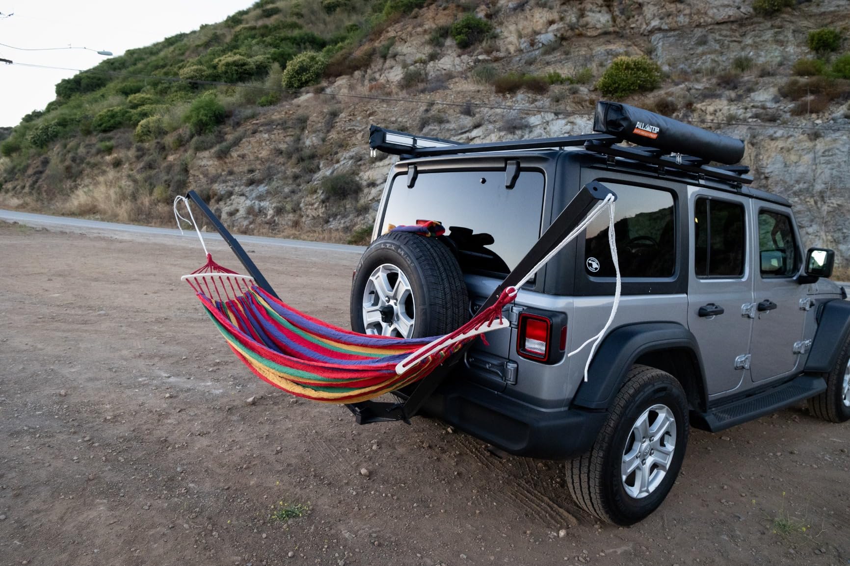 Hammock Hitch Stand Mount (ONE Piece Design) with 1 Parachute Bed (Hammock) Compatible with Jeep Pickup Truck etc, Easy to Use and Install customer photo 1