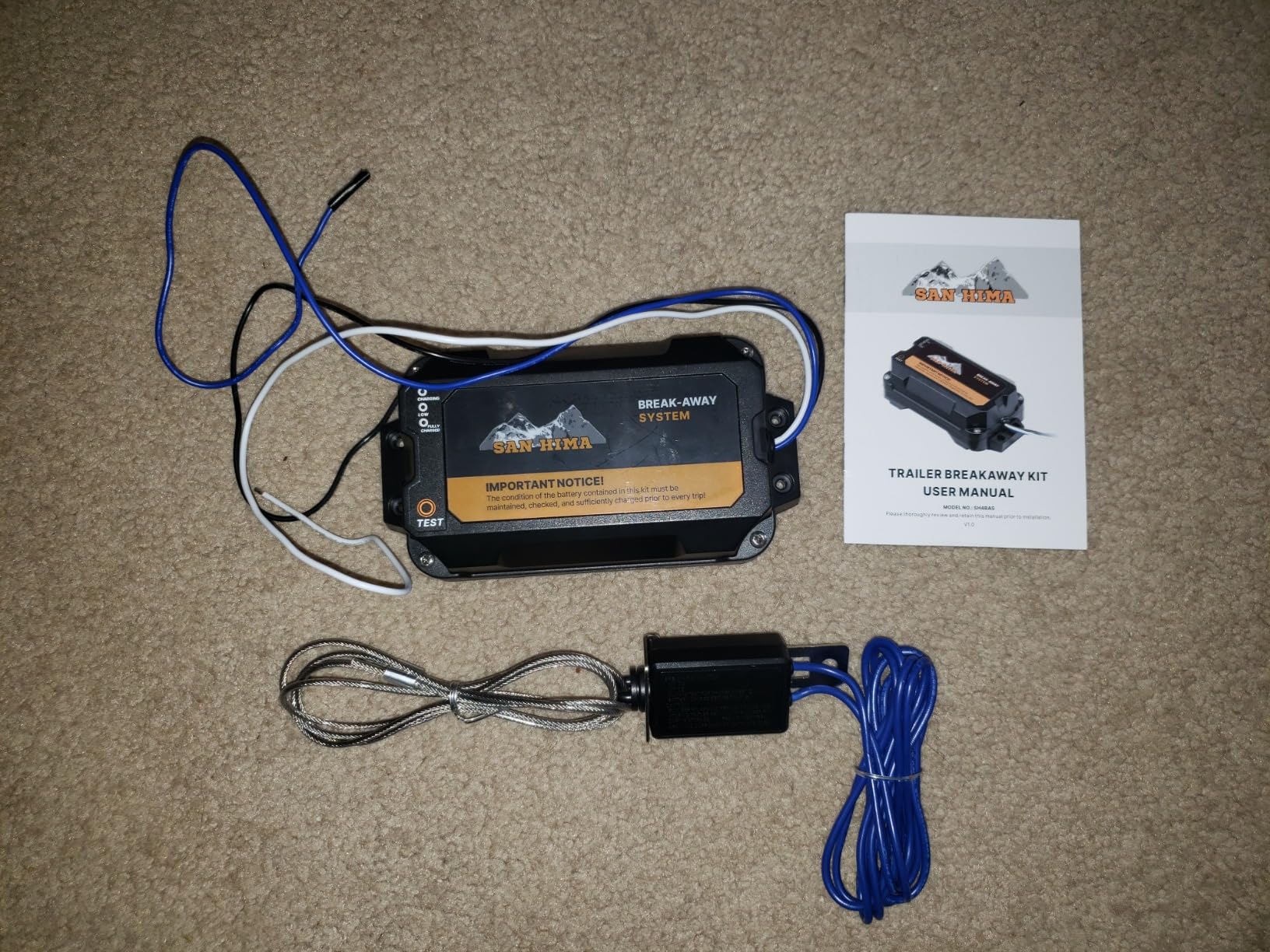 FIERYRED Test-Button Trailer Breakaway Kit with LiFePO4 Battery and Charger, Integrated 4AH Battery Emergency Break-Away Controller, LED Indicator customer photo 2