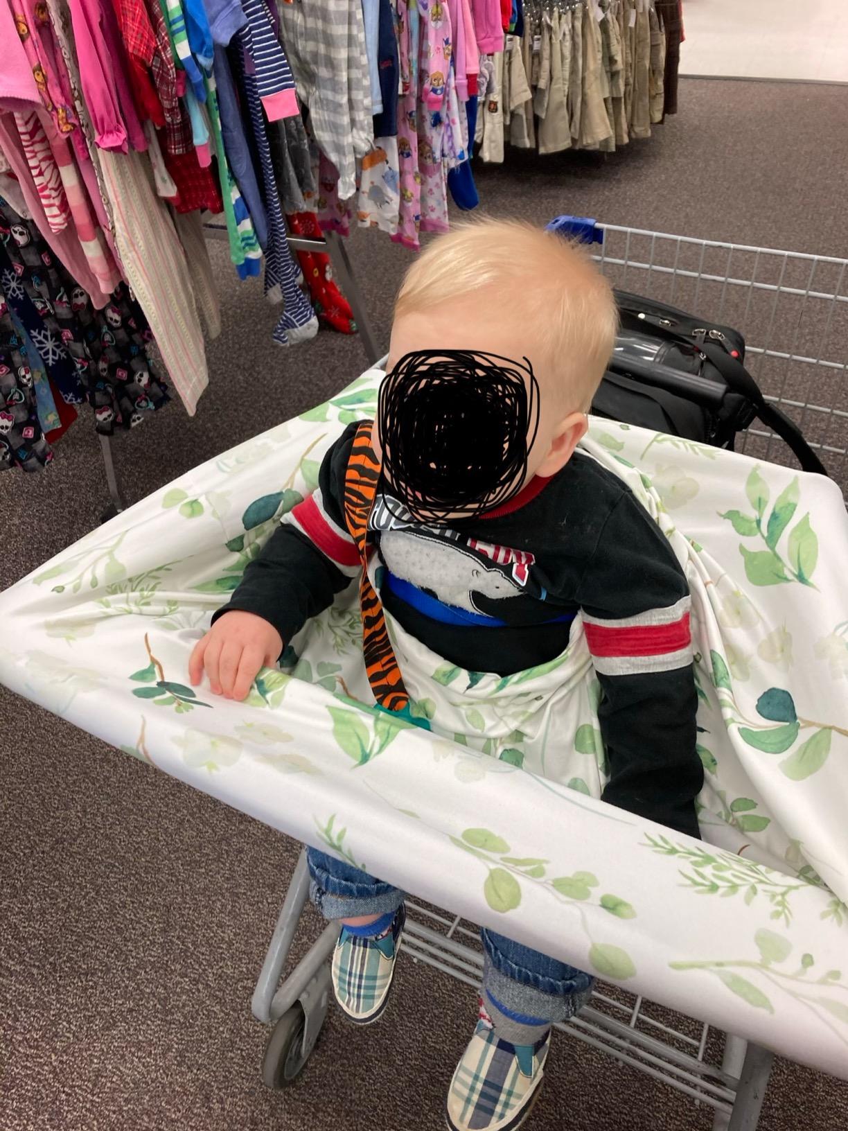 Rquite All-in-1 Car Seat Cover Baby, Carseat Covers for Girl Boy, Stretchy Soft Infant Car Seat Cover, Multi-use Baby Carrier Cover, Car Seat Canopy, Stroller Sun Shade, Nursing Breastfeeding Cover customer photo 1