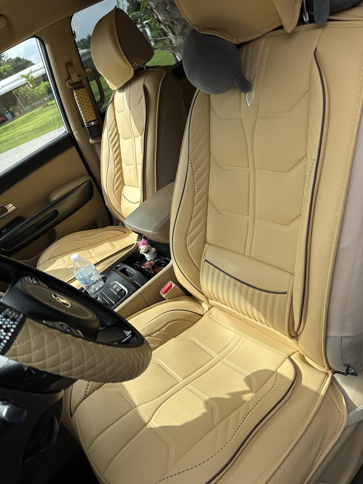 URINOVET Custom Fit for Hyundai Palisade 2020-2025 Car Seat Covers | Non-Slip Car Seat Protectors | All-Weather | Heated & Cooled Seat Ready Full Set with Pillow Black customer photo 1