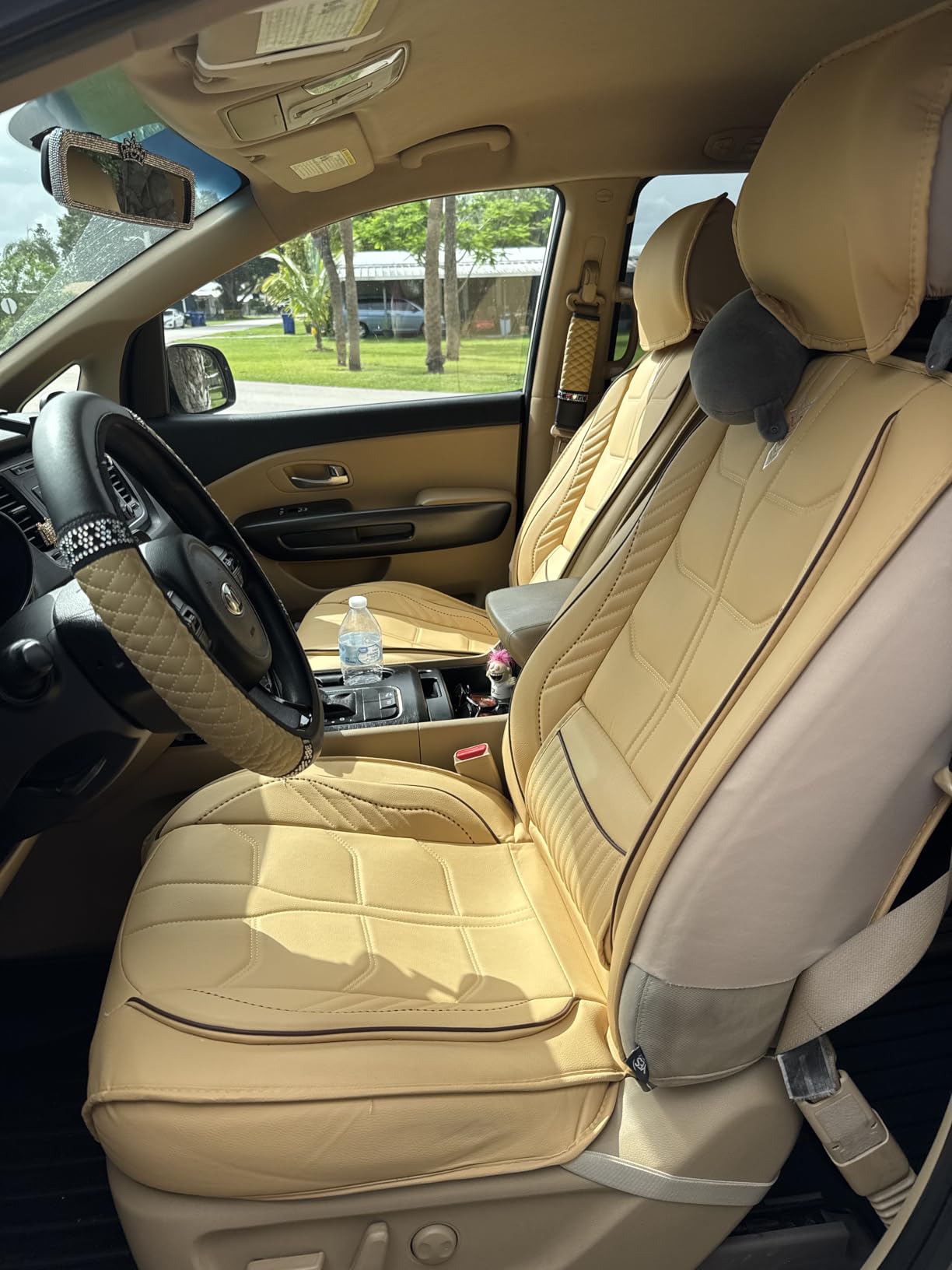 URINOVET Custom Fit for Hyundai Palisade 2020-2025 Car Seat Covers | Non-Slip Car Seat Protectors | All-Weather | Heated & Cooled Seat Ready Full Set with Pillow Black customer photo 2