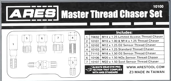 ARES 10100 - 7-Piece Master Thread Chaser Set - Premium Heat Treated Carbon Steel Thread Chasers - Coverage for Most Automotive Thread Repair Applications - Includes Storage Case customer photo 2