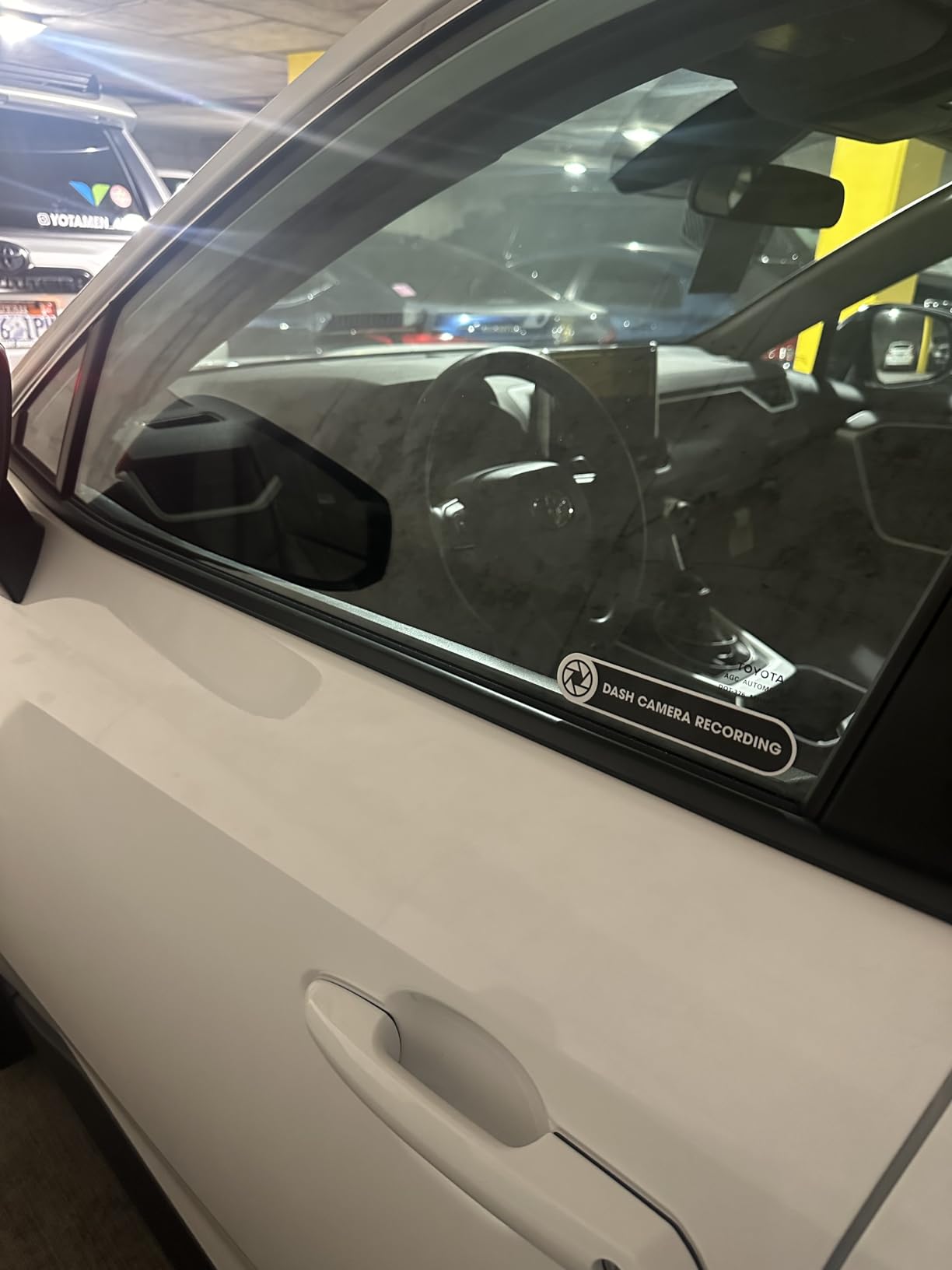 Dash Camera Recording in Car Sticker | Dash Cam Vinyl Sticker Sign | in Car Camera Recording | 2 Pack Car Window Small Sticker | Black Glossy 5x1 Inches Waterproof Sticker (Small) customer photo 1