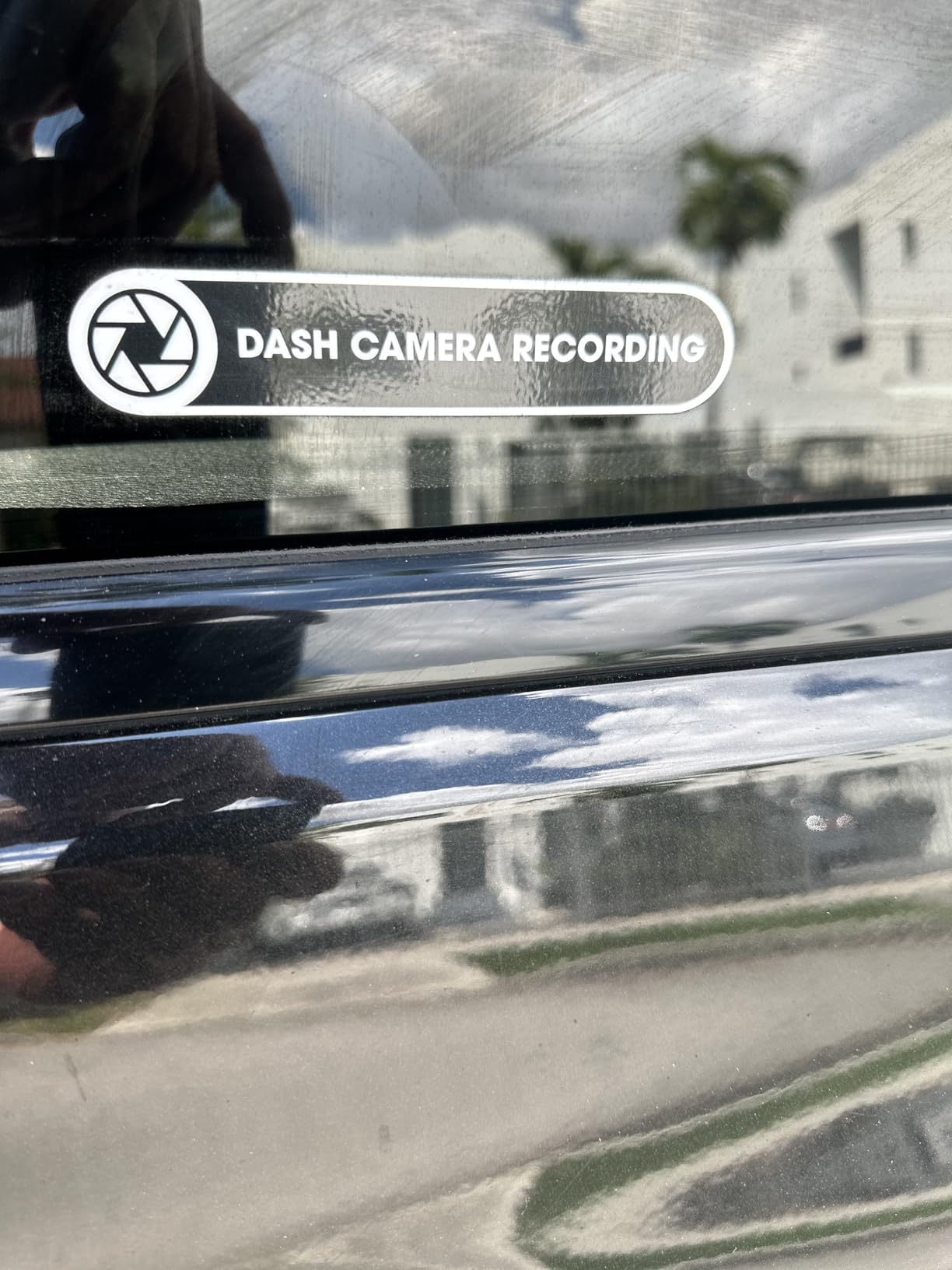 Dash Camera Recording in Car Sticker | Dash Cam Vinyl Sticker Sign | in Car Camera Recording | 2 Pack Car Window Small Sticker | Black Glossy 5x1 Inches Waterproof Sticker (Small) customer photo 2