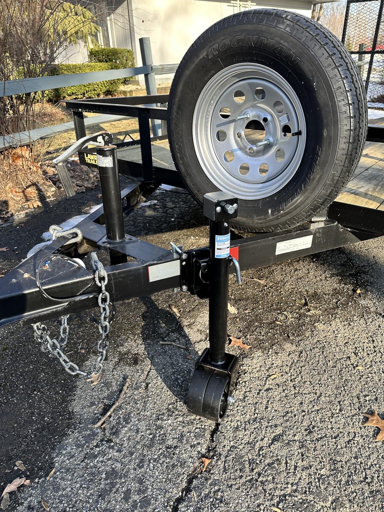 U-Bolt Trailer Spare Tire Bracket, Spare Tire Carrier Galvanized Threaded Spare Tire Mount Bracket Side Mount 4 or 5 Lugs fit for Fishing Boat, Ski Boat or Sailboat Trailer customer photo 2